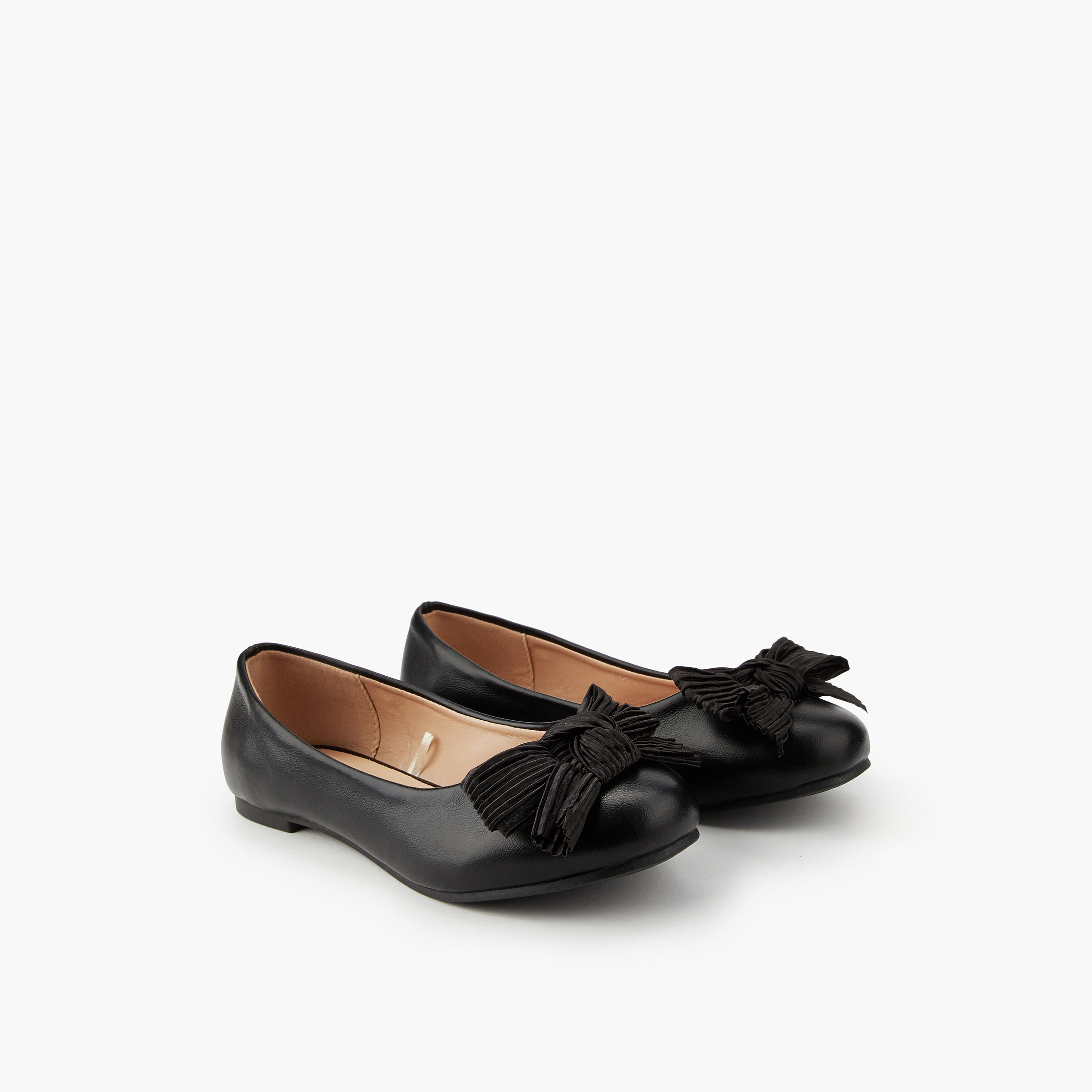 حذاء باليرينا بتفاصيل فيونكة للبنات من ليتل ميسي-girls-shoes-ballerinas-image-1