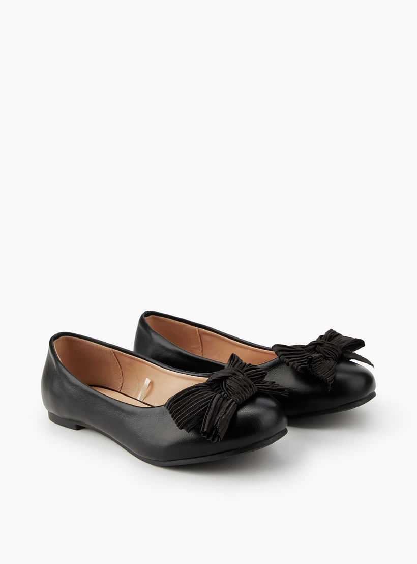 حذاء باليرينا بتفاصيل فيونكة للبنات من ليتل ميسي-girls-shoes-ballerinas-image-1