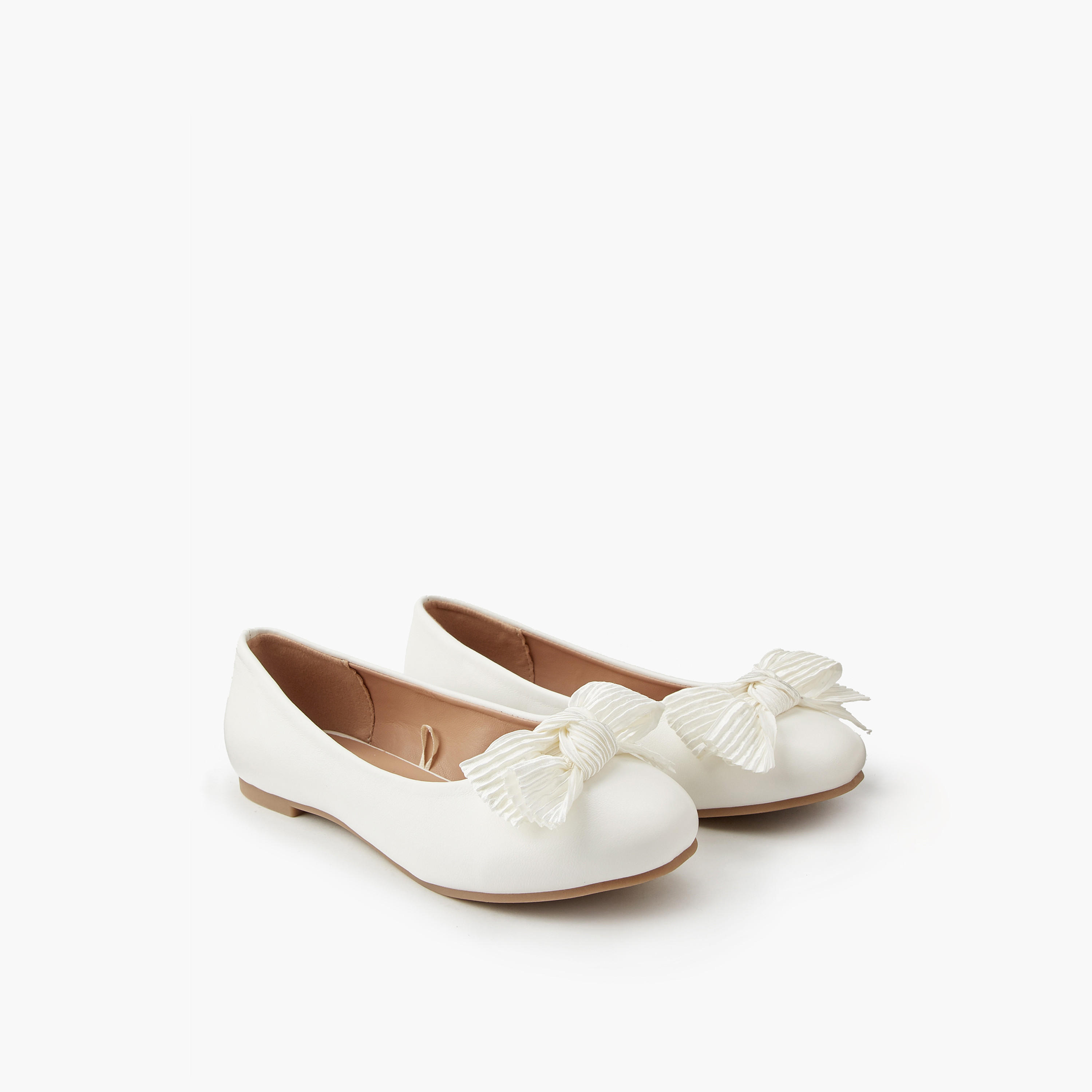 حذاء باليرينا بتفاصيل فيونكة للبنات من ليتل ميسي-girls-shoes-ballerinas-image-1