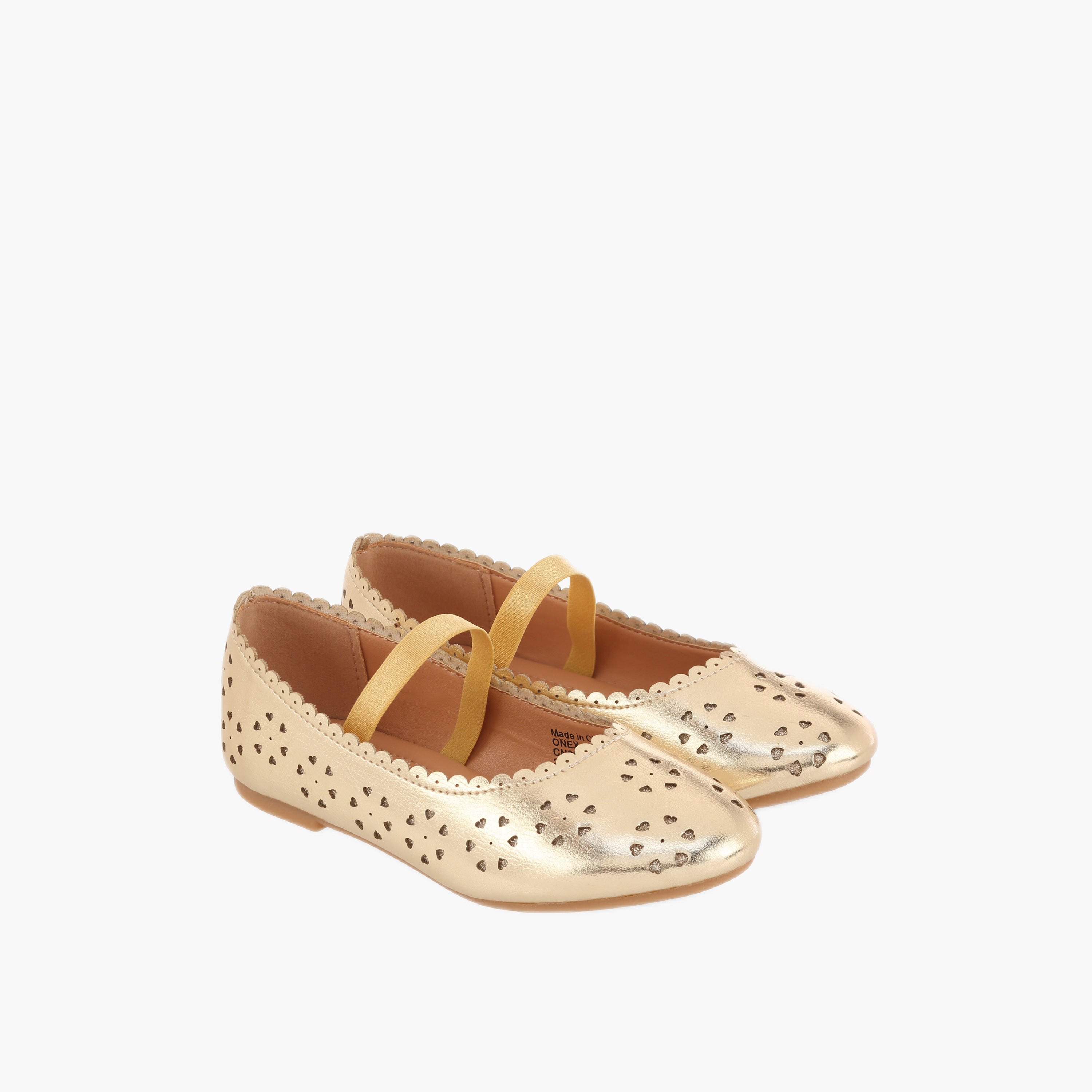 Flora Bella Girls Heart Cutout Detail Ballerina Shoes-girls-shoes-ballerinas-image-1