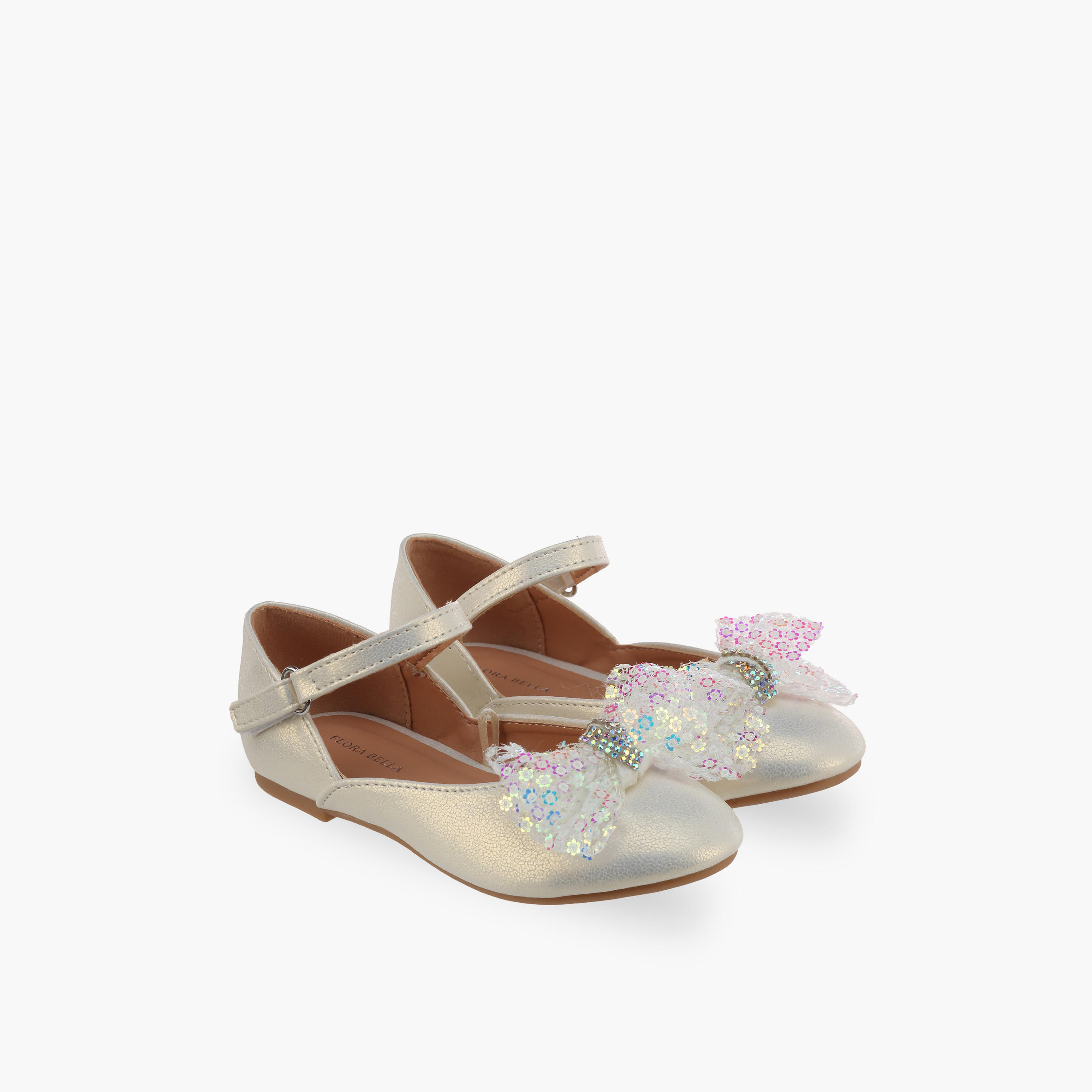 Flora Bella Girls Hook & Loop Ballerina Shoes-girls-shoes-ballerinas-image-1