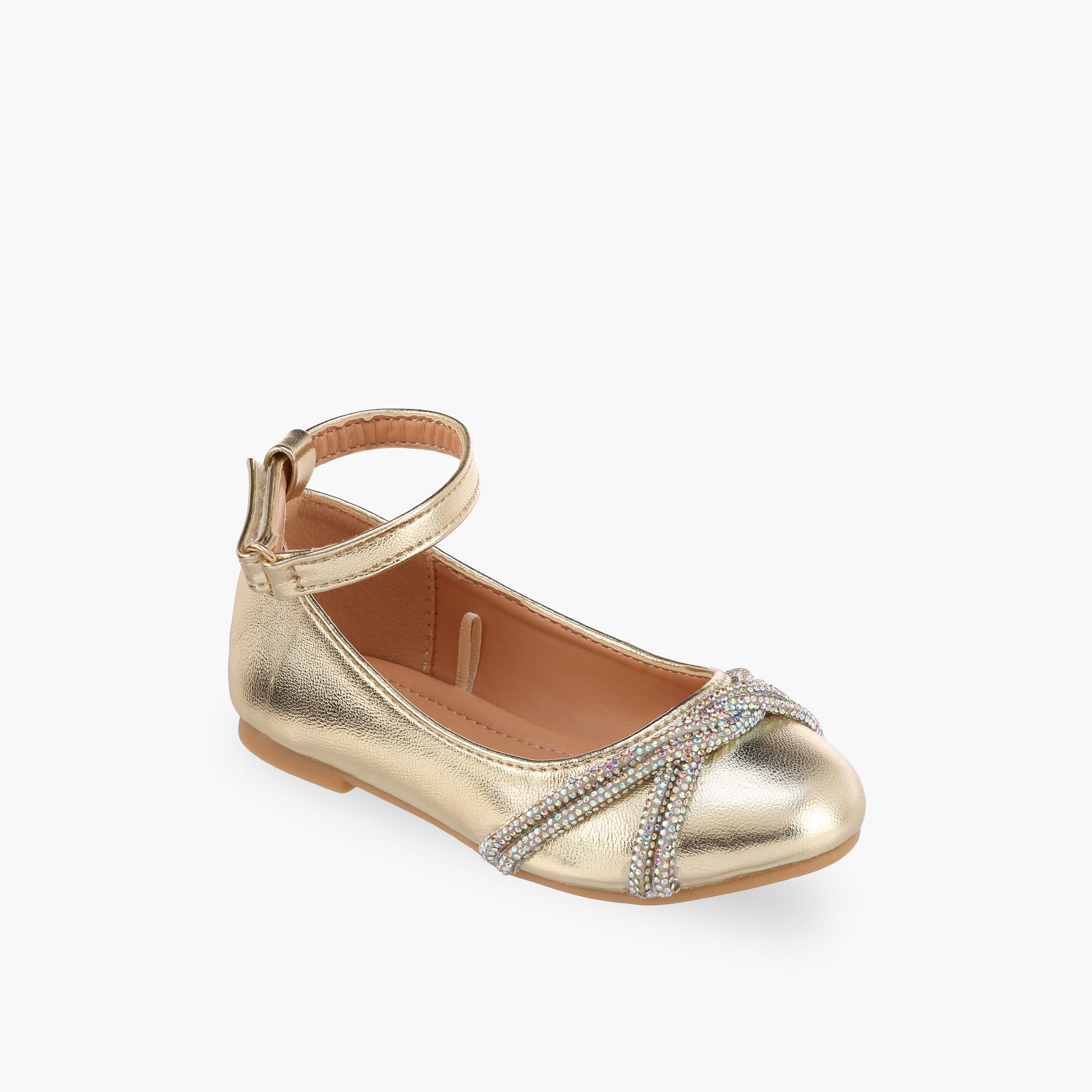 حذاء ماري جين بشريط لاصق وتزيينات للبنات من فلورا بيلا-girls-shoes-maryjanes-image-2