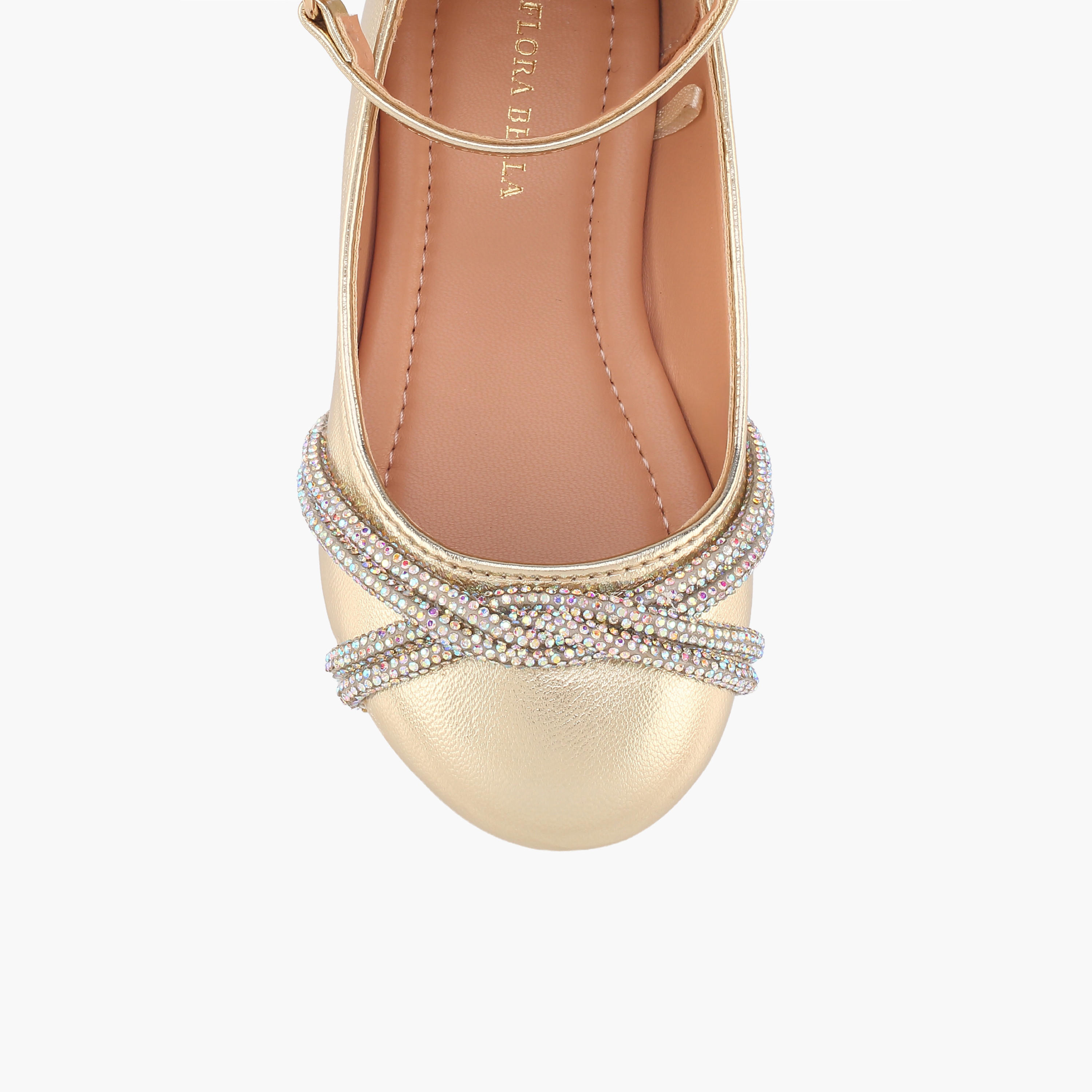 حذاء ماري جين بشريط لاصق وتزيينات للبنات من فلورا بيلا-girls-shoes-maryjanes-image-4