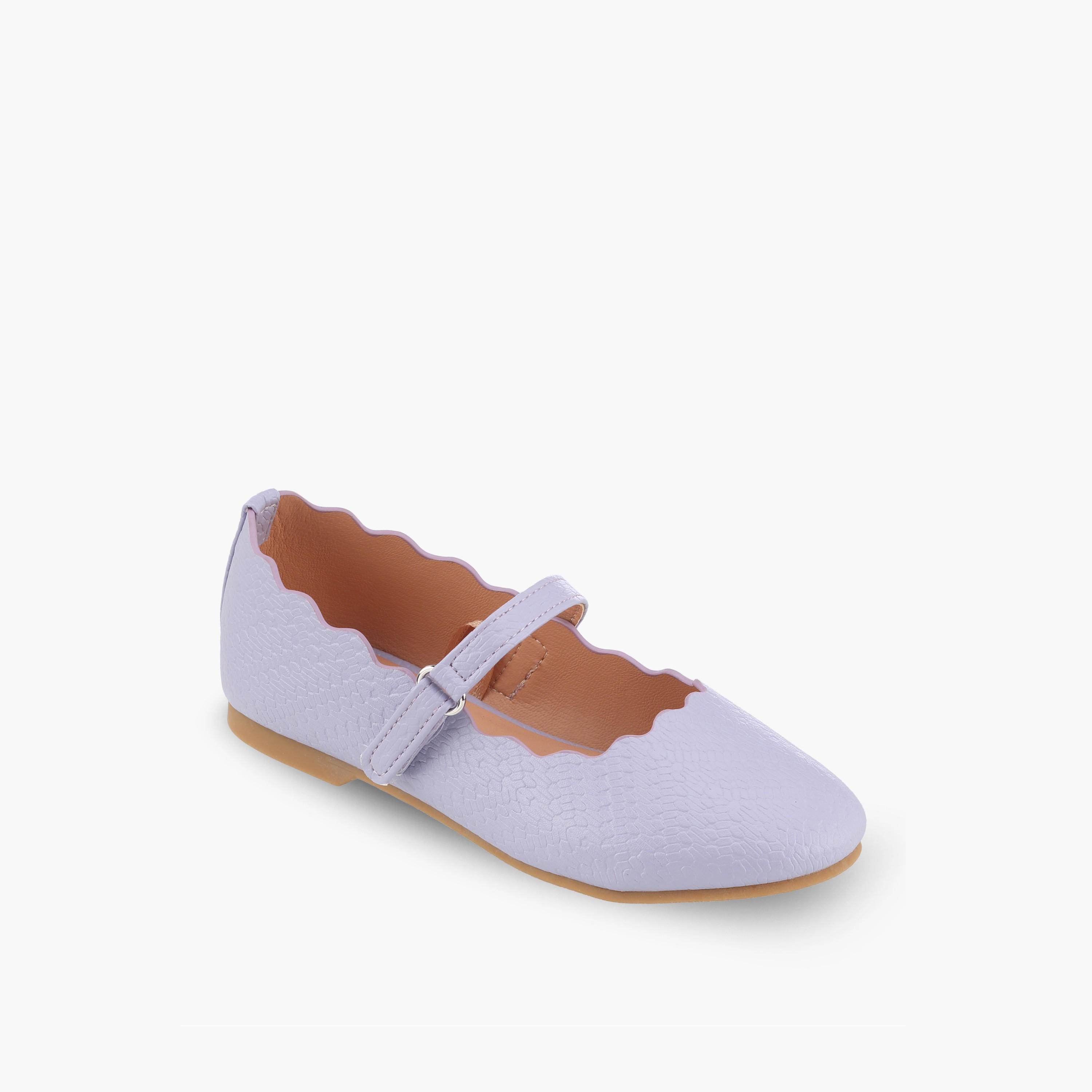 Juniors Girls Textured Mary Jane Shoes with Scalloped Trim-girls-shoes-maryjanes-image-2