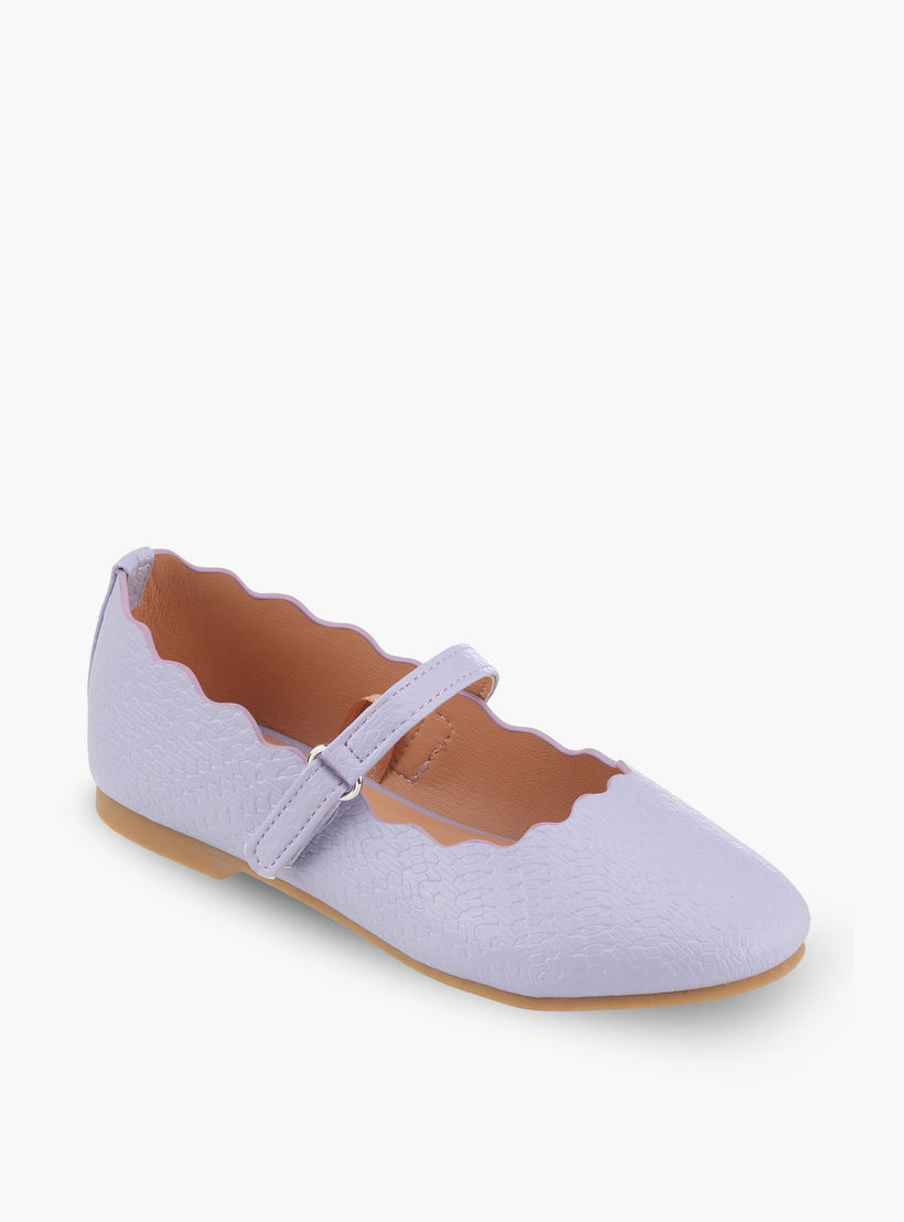 Juniors Girls Textured Mary Jane Shoes with Scalloped Trim-girls-shoes-maryjanes-image-2