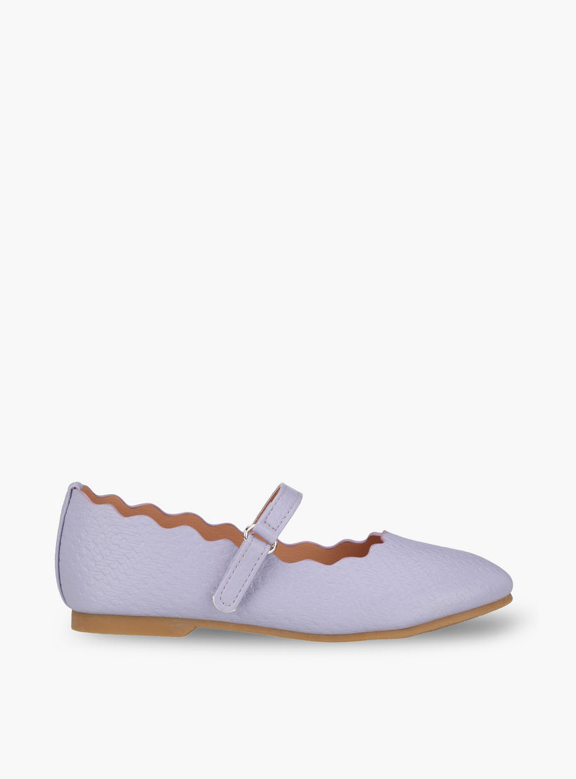 Juniors Girls Textured Mary Jane Shoes with Scalloped Trim-girls-shoes-maryjanes-image-3