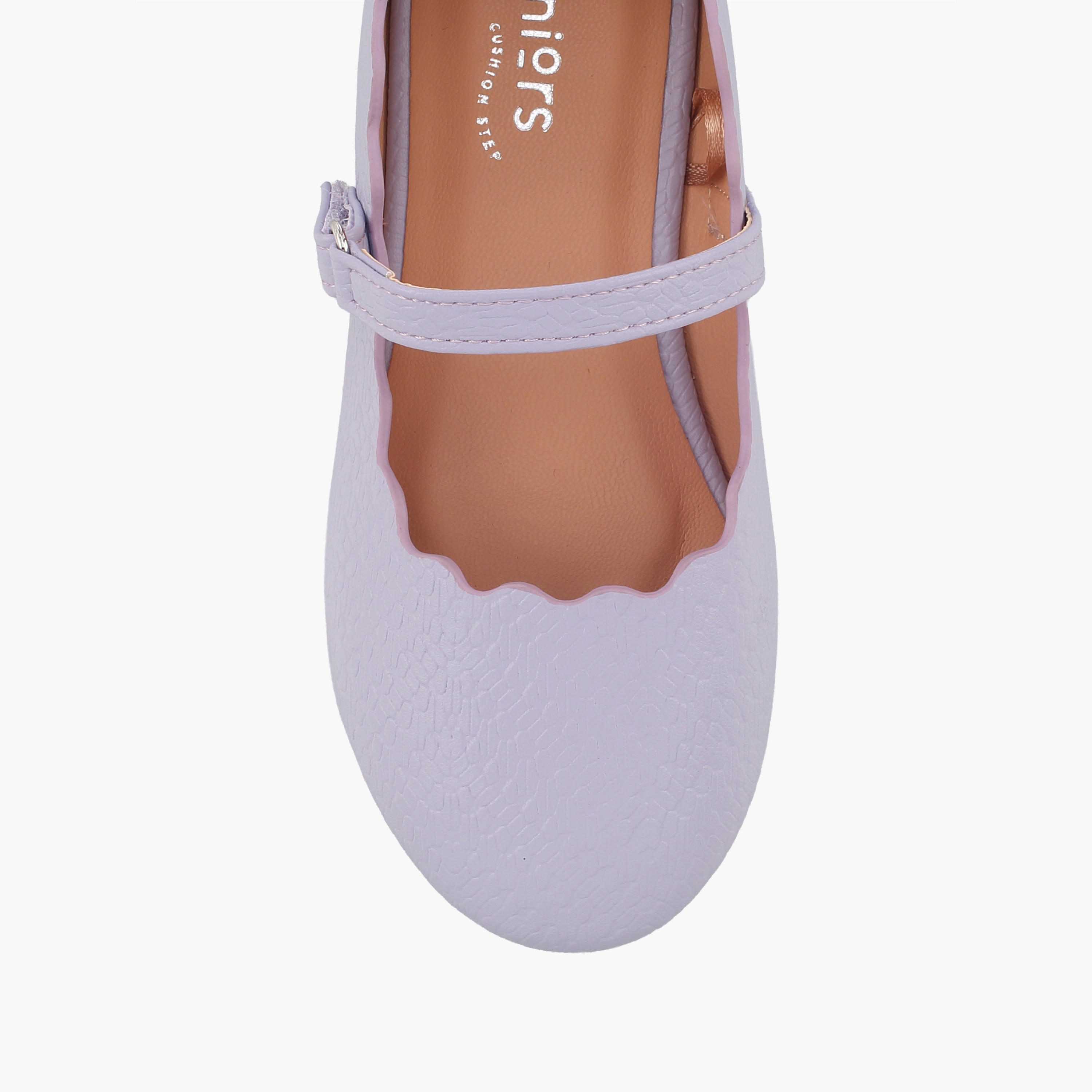 Juniors Girls Textured Mary Jane Shoes with Scalloped Trim-girls-shoes-maryjanes-image-4