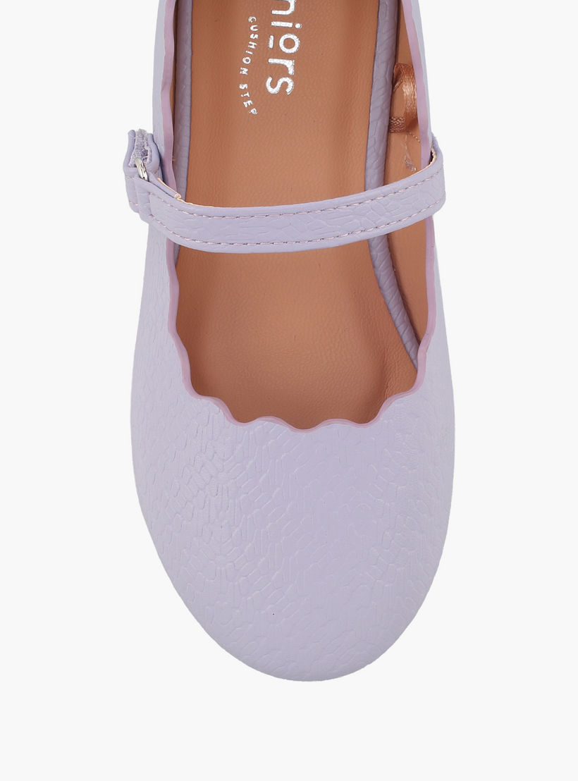 Juniors Girls Textured Mary Jane Shoes with Scalloped Trim-girls-shoes-maryjanes-image-4