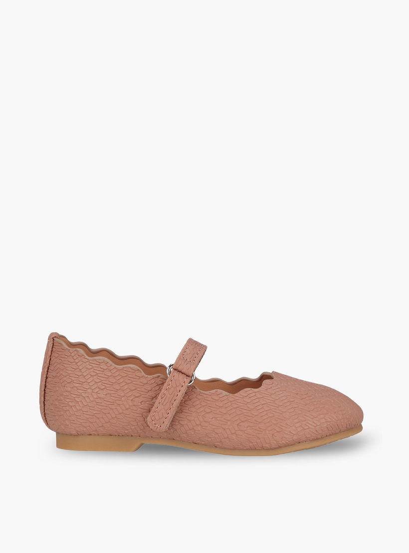 Juniors Girls Textured Mary Jane Shoes with Scalloped Trim-girls-shoes-maryjanes-image-3