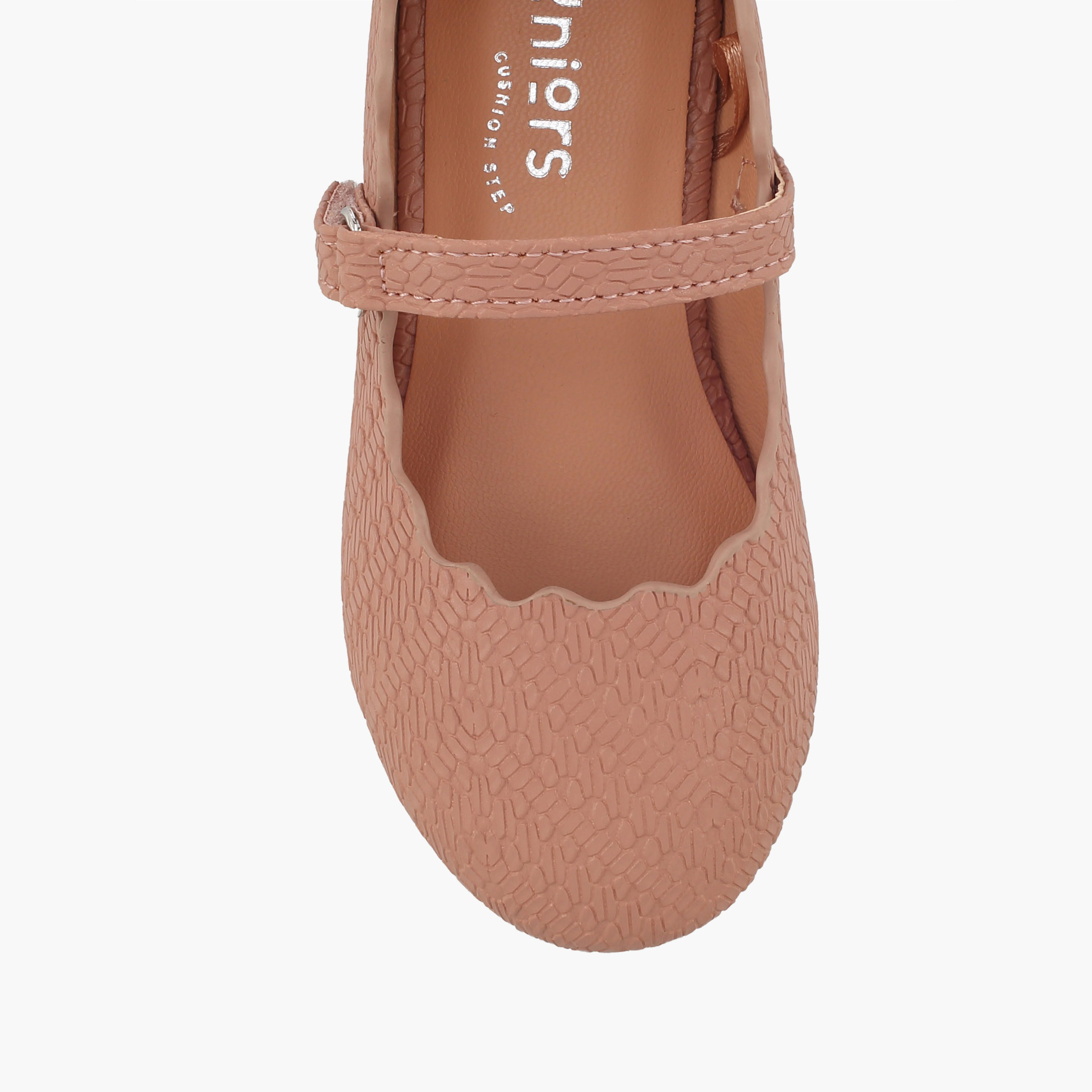 Juniors Girls Textured Mary Jane Shoes with Scalloped Trim-girls-shoes-maryjanes-image-4