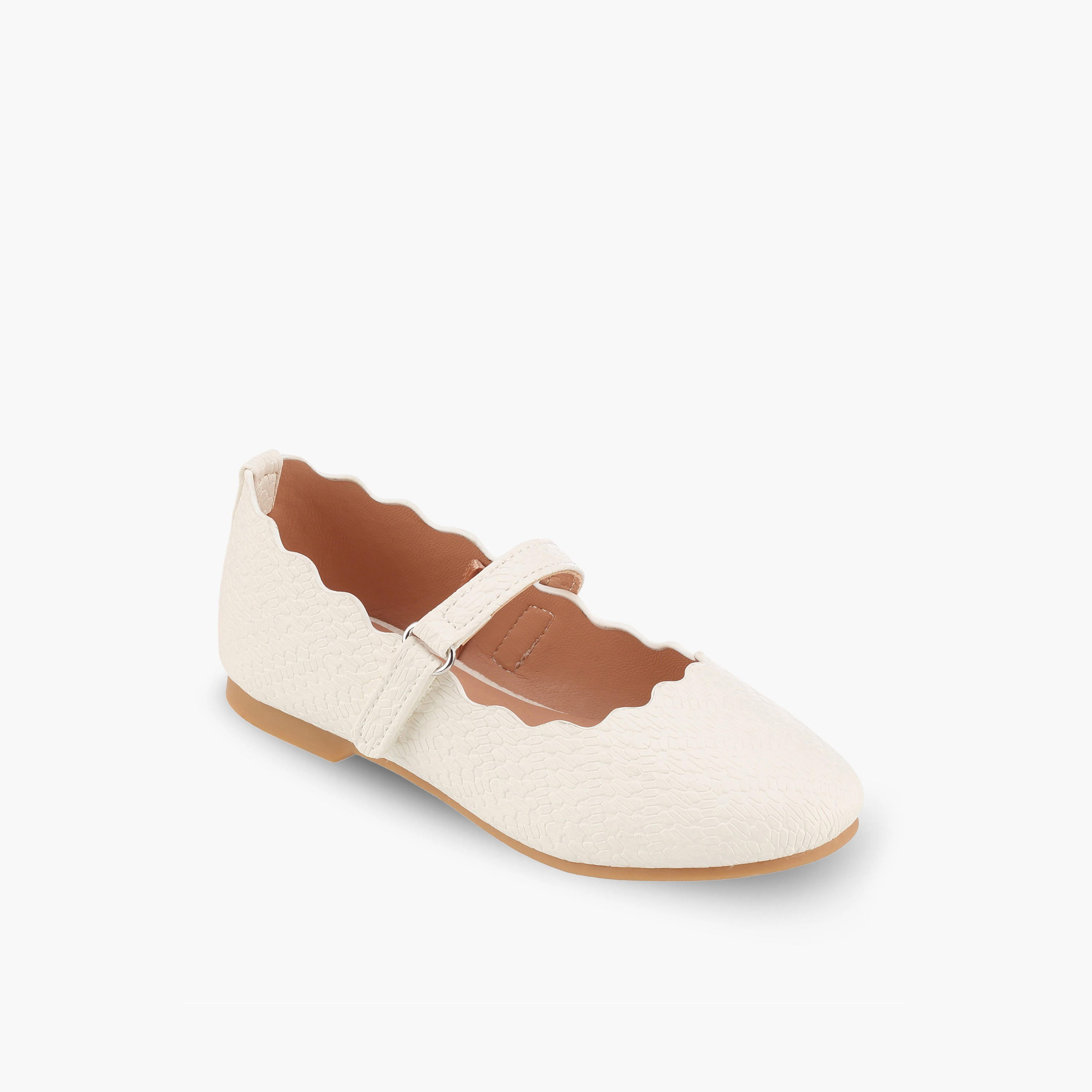 Juniors Girls Textured Mary Jane Shoes with Scalloped Trim-girls-shoes-maryjanes-image-2