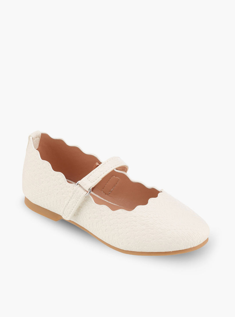 Juniors Girls Textured Mary Jane Shoes with Scalloped Trim-girls-shoes-maryjanes-image-2