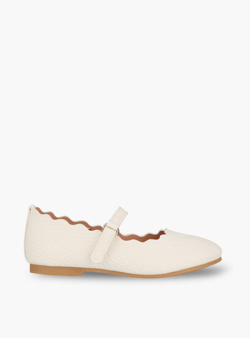 Juniors Girls Textured Mary Jane Shoes with Scalloped Trim-girls-shoes-maryjanes-image-3
