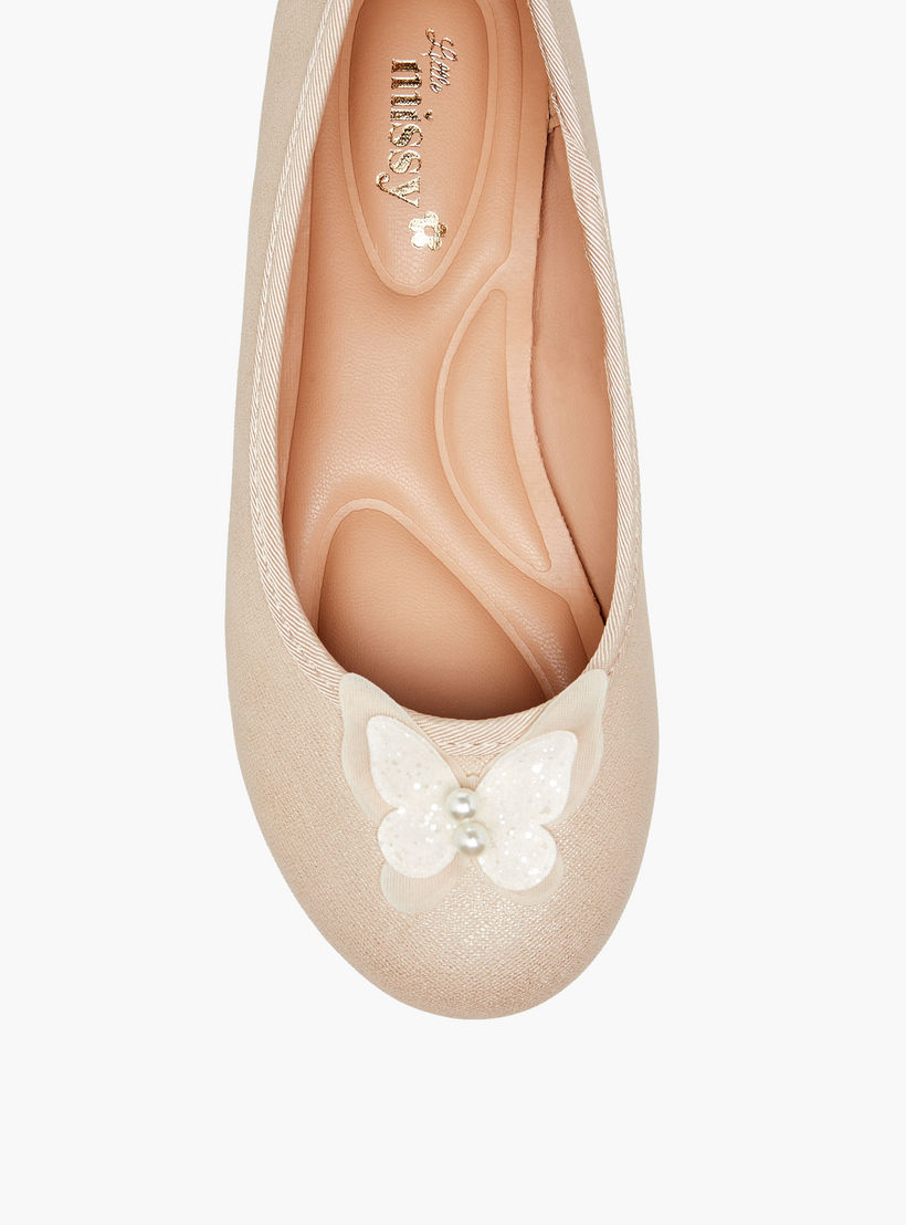 حذاء باليرينا سهل الارتداء بزخارف فراشة من ليتل ميسي-girls-shoes-ballerinas-image-4