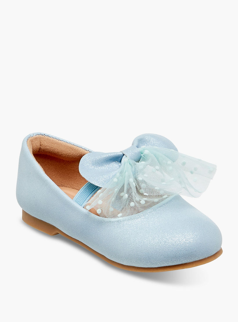 Juniors Bow Accent Slip-On Ballerina Shoes with Elastic Strap-girls-shoes-maryjanes-image-2
