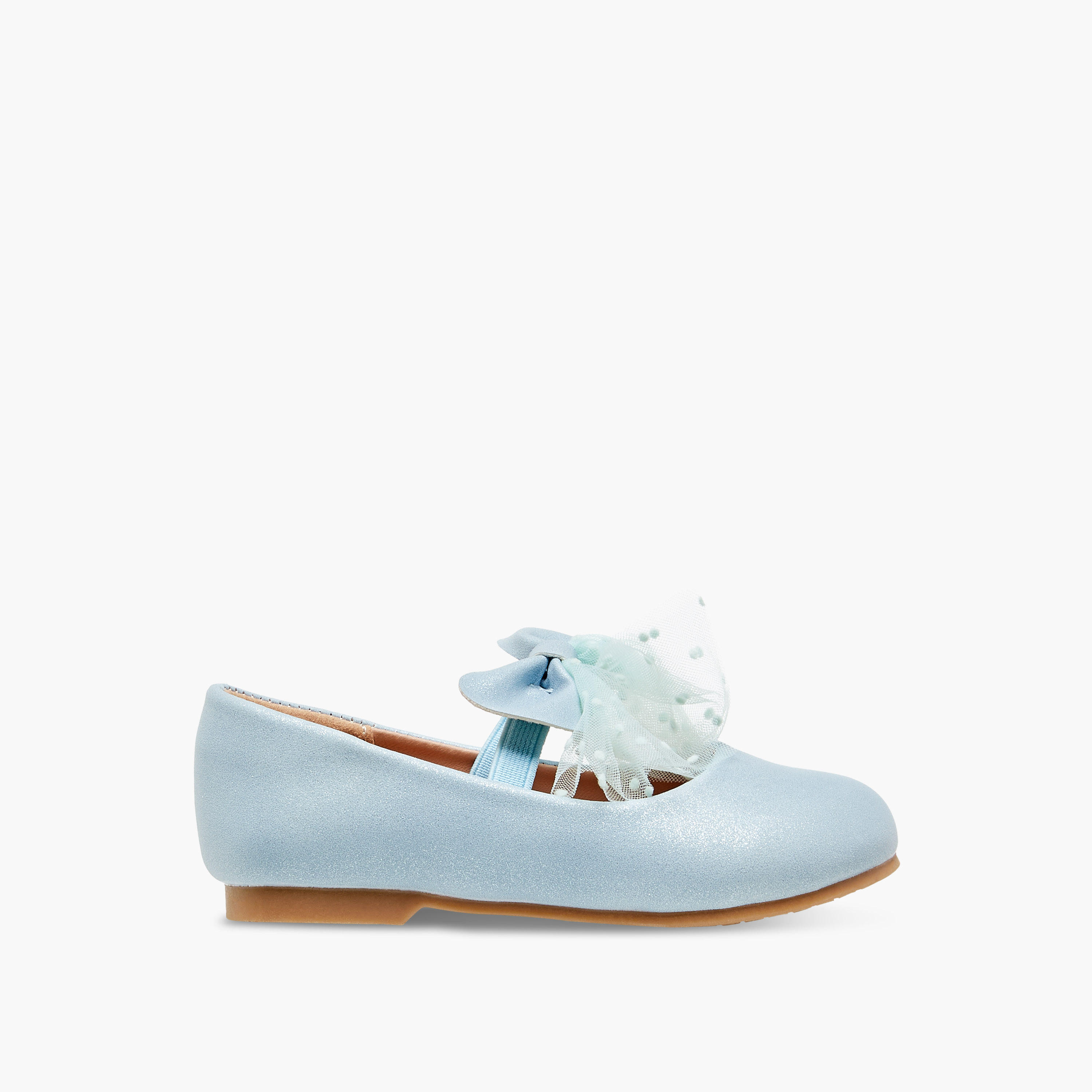 Juniors Bow Accent Slip-On Ballerina Shoes with Elastic Strap-girls-shoes-maryjanes-image-3