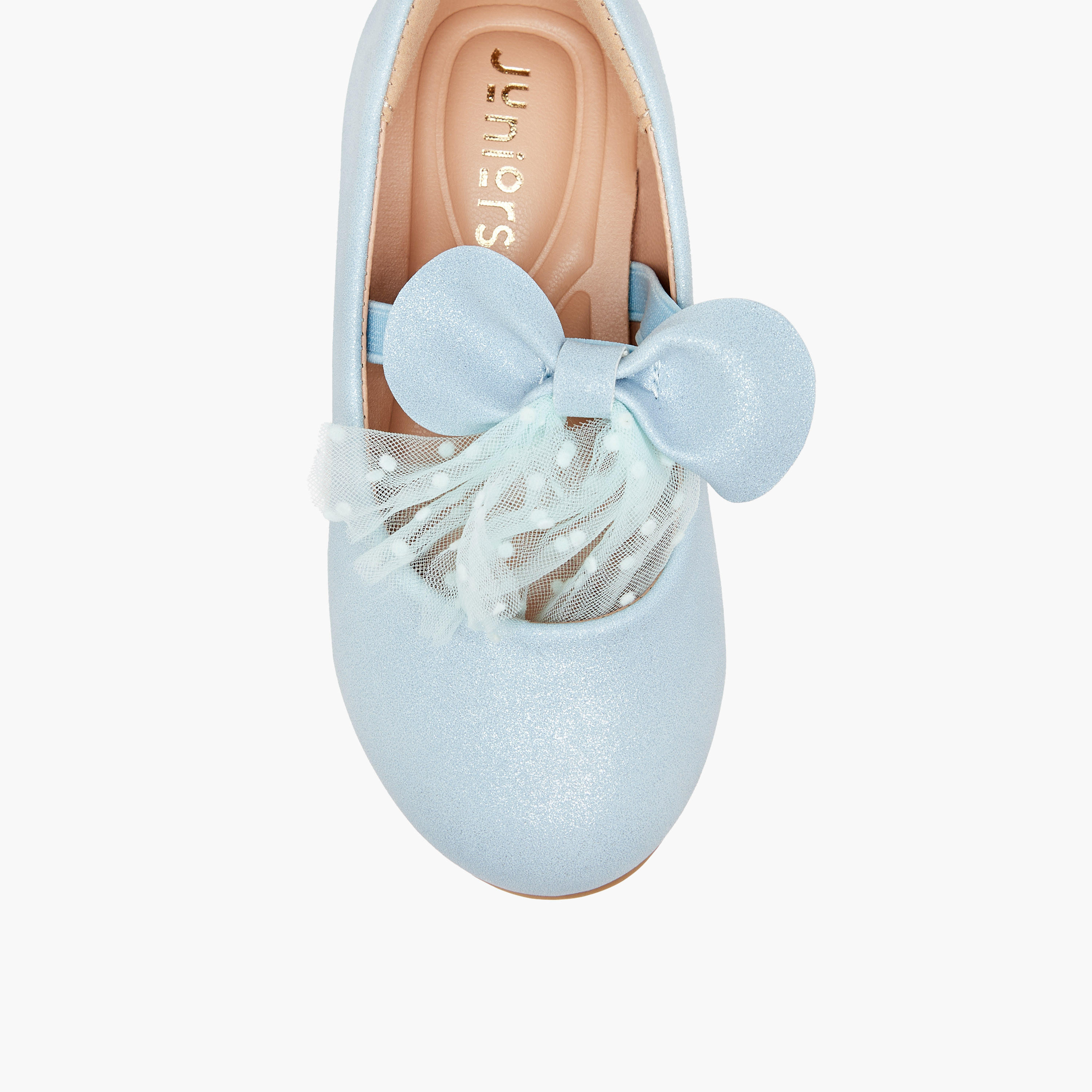 Juniors Bow Accent Slip-On Ballerina Shoes with Elastic Strap-girls-shoes-maryjanes-image-4
