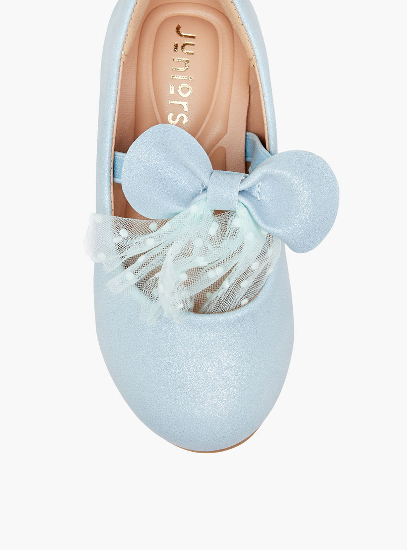 Juniors Bow Accent Slip-On Ballerina Shoes with Elastic Strap-girls-shoes-maryjanes-image-4