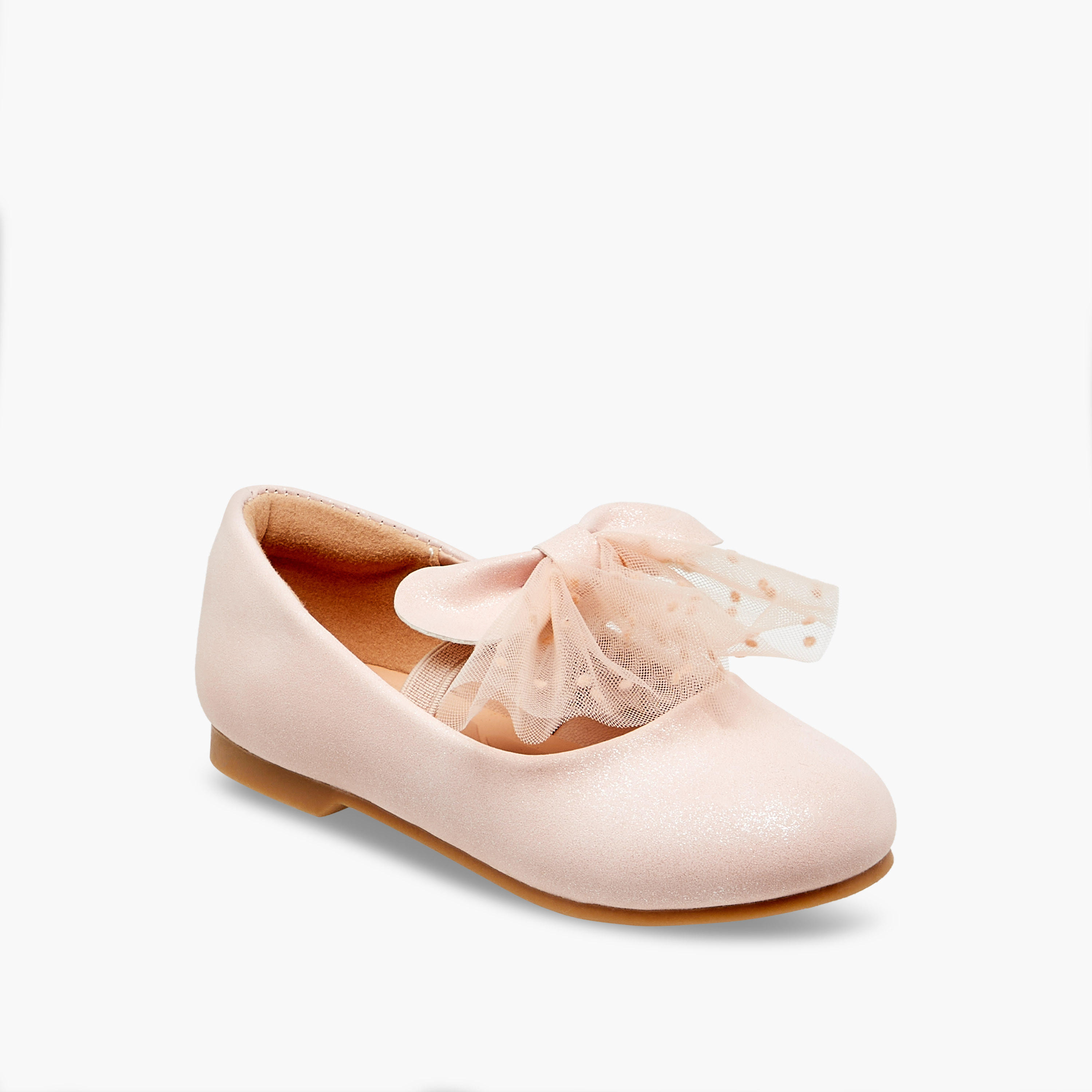 حذاء باليرينا سهل الارتداء بفيونكة وحزام مطاطي من جونيورز-girls-shoes-maryjanes-image-2