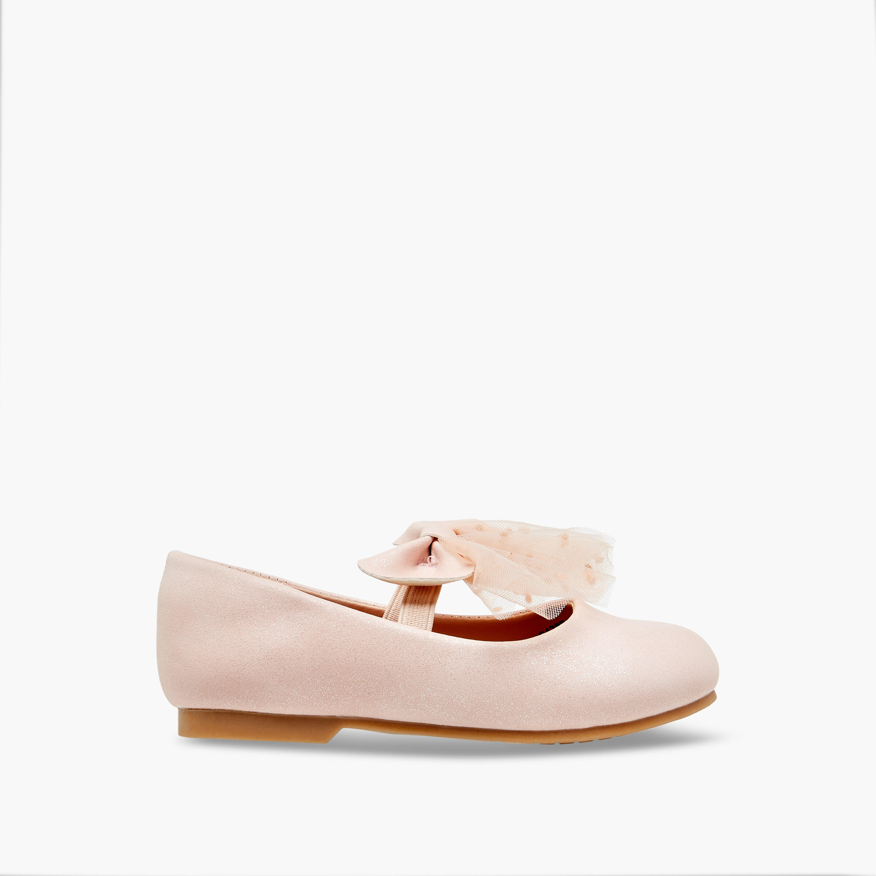 حذاء باليرينا سهل الارتداء بفيونكة وحزام مطاطي من جونيورز-girls-shoes-maryjanes-image-3
