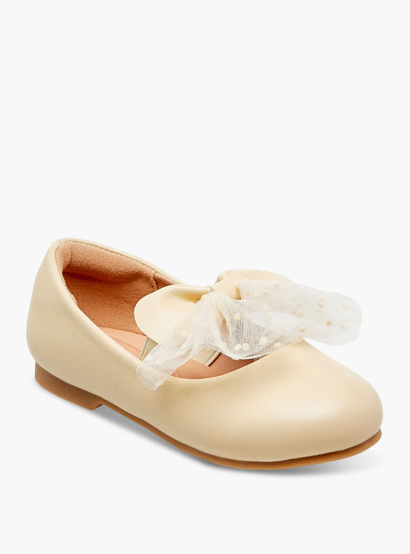 Juniors Bow Accent Slip-On Ballerina Shoes with Elastic Strap-girls-shoes-maryjanes-image-2