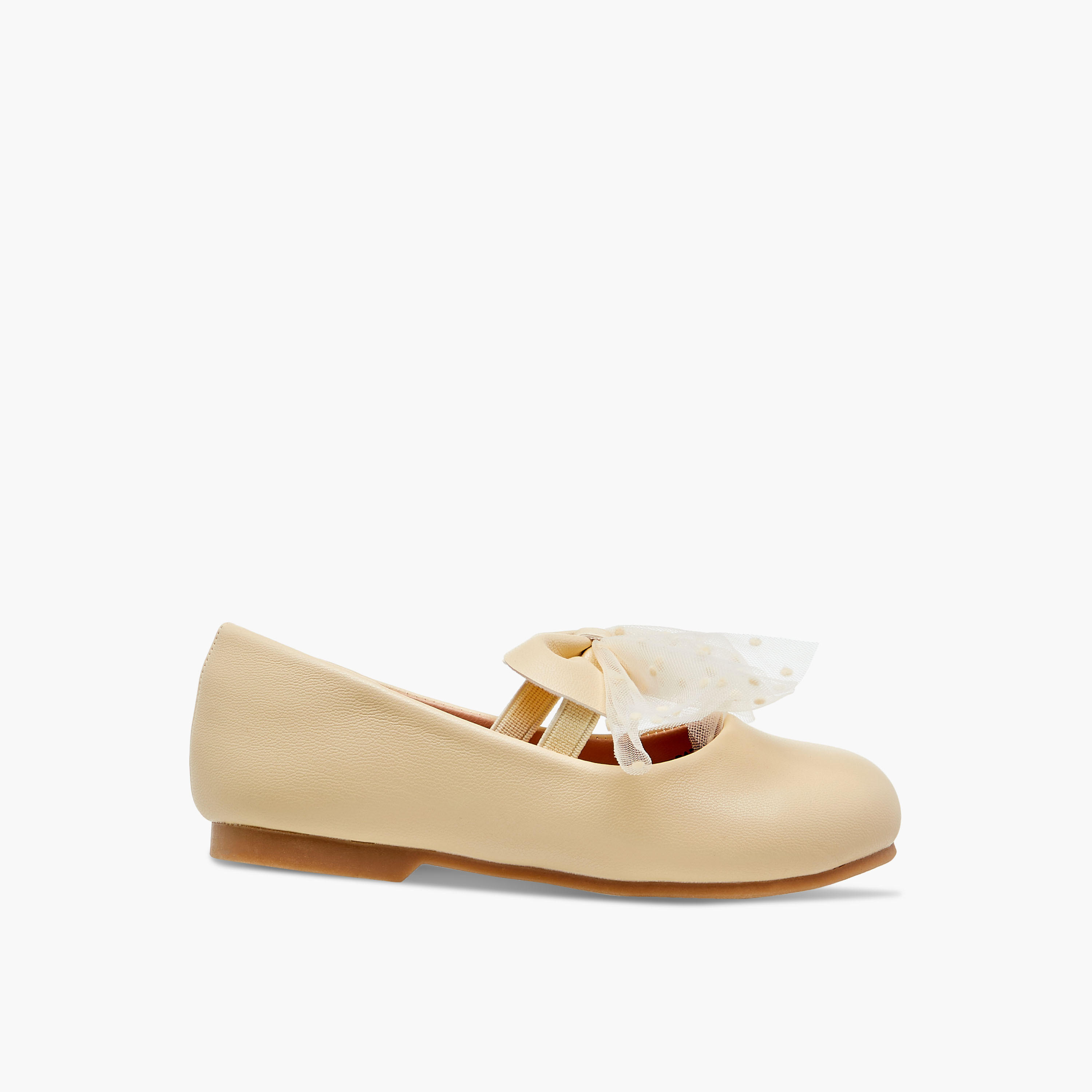 Juniors Bow Accent Slip-On Ballerina Shoes with Elastic Strap-girls-shoes-maryjanes-image-3