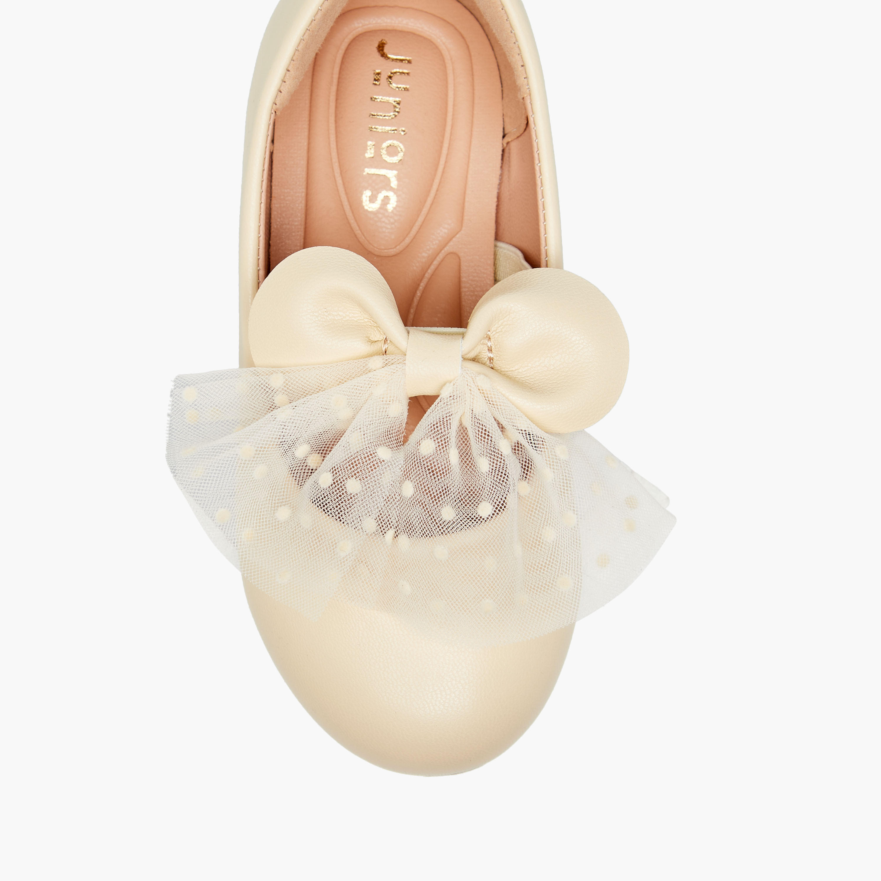 Juniors Bow Accent Slip-On Ballerina Shoes with Elastic Strap-girls-shoes-maryjanes-image-4