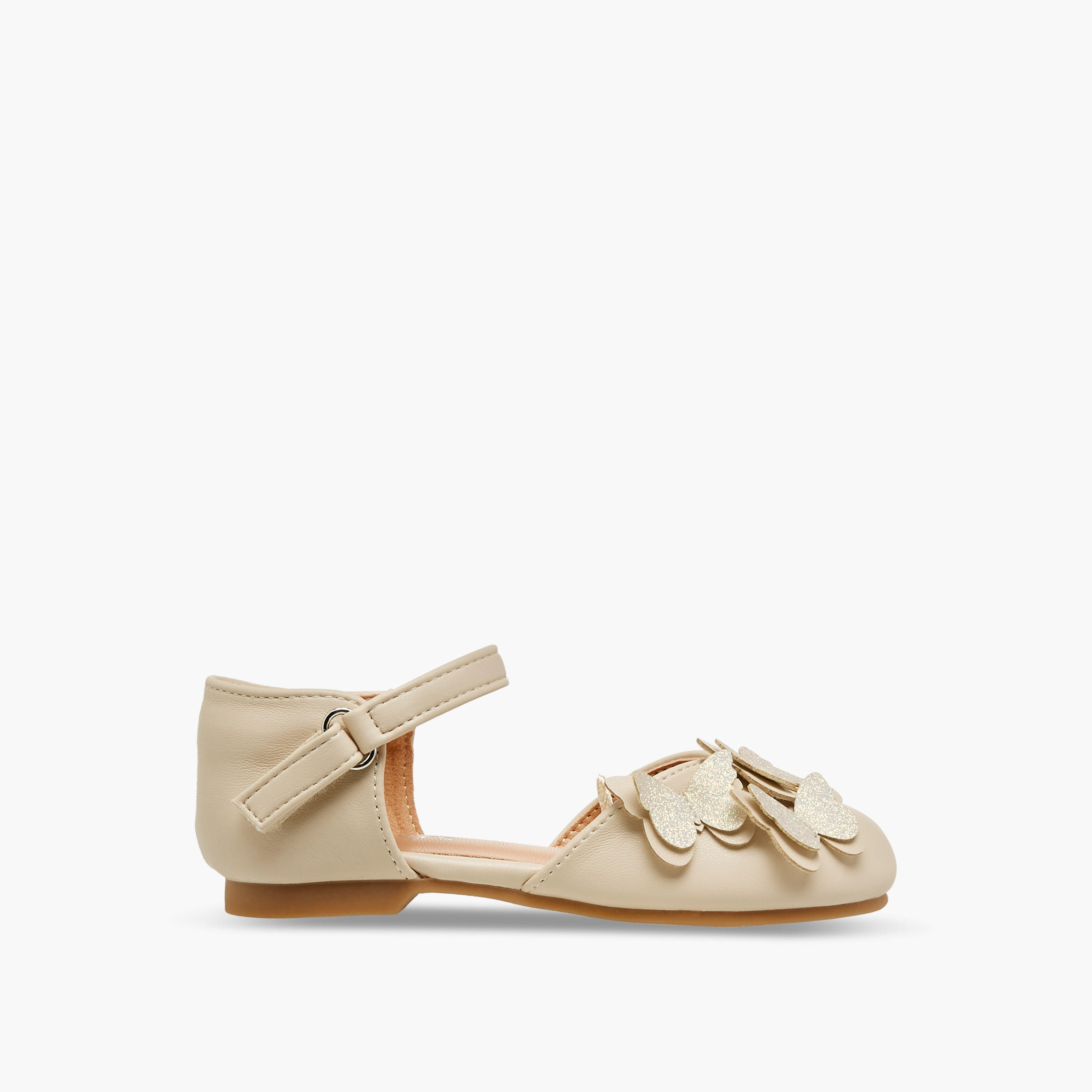 حذاء بشريط إغلاق لاصق وتزيينات فراشات من جونيورز-girls-shoes-ballerinas-image-3