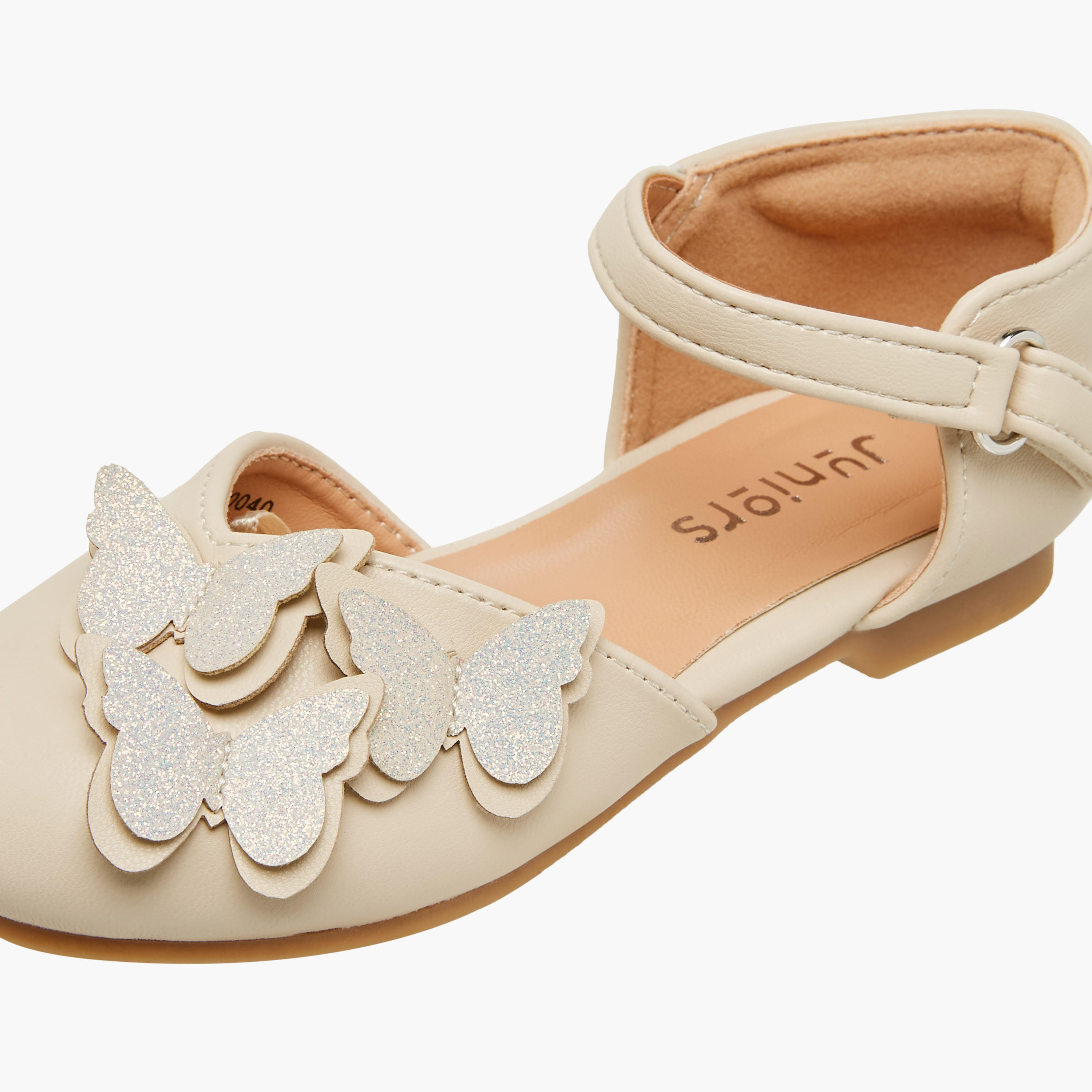 حذاء بشريط إغلاق لاصق وتزيينات فراشات من جونيورز-girls-shoes-ballerinas-image-6