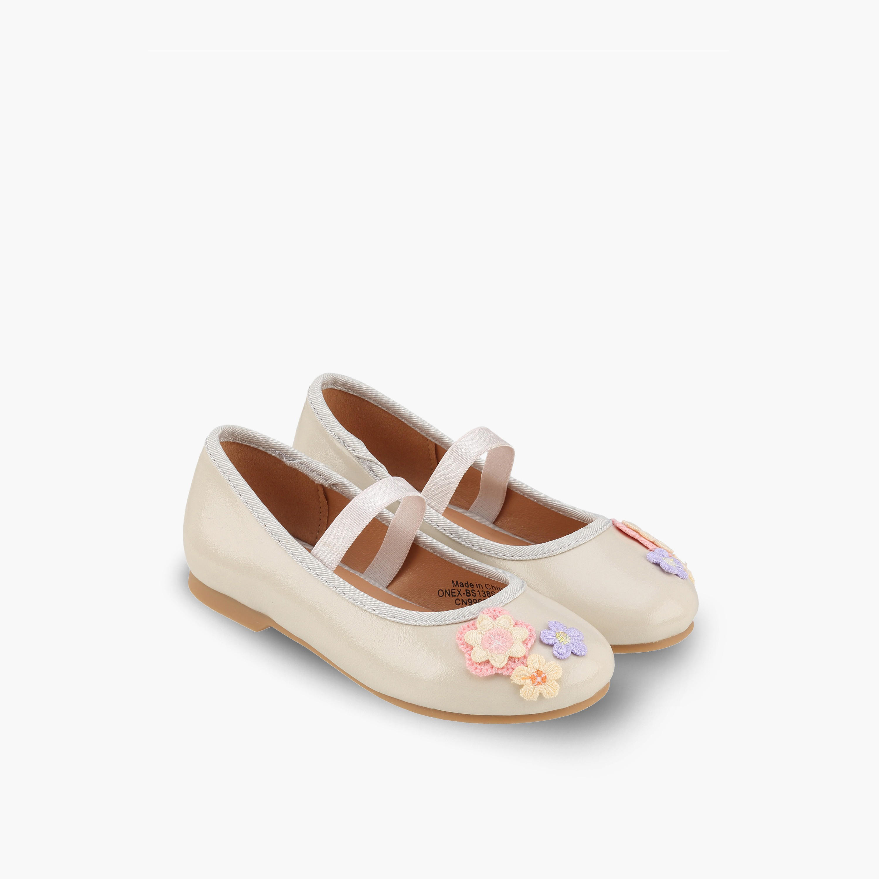 حذاء باليرينا بزينة زهور للبنات من جونيورز-girls-shoes-ballerinas-image-1