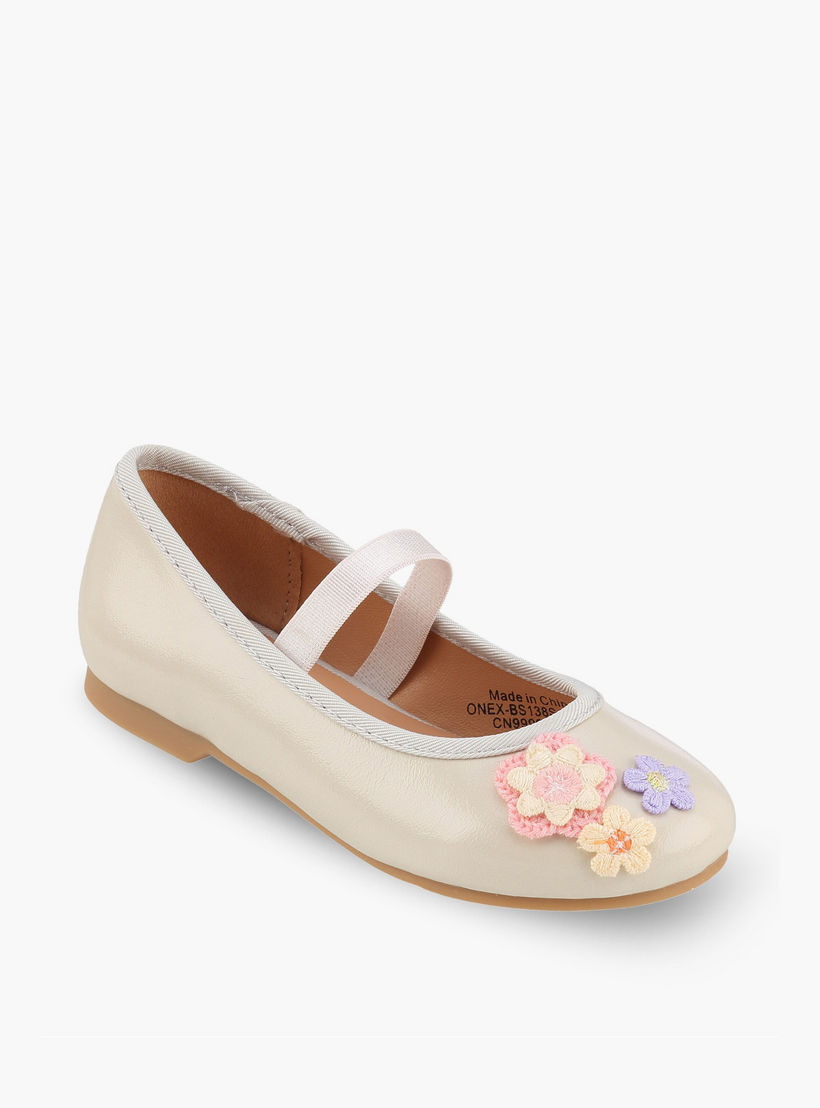 حذاء باليرينا بزينة زهور للبنات من جونيورز-girls-shoes-ballerinas-image-2