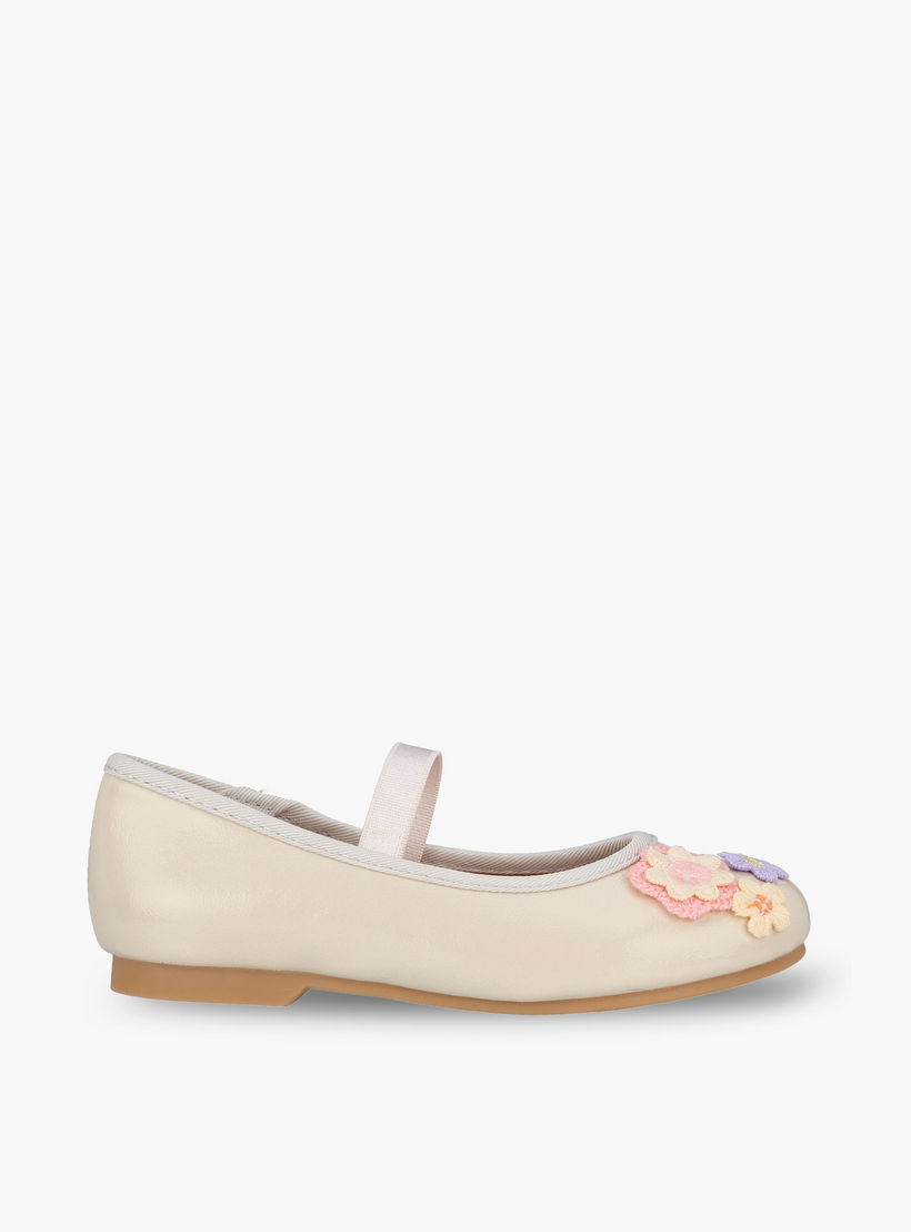 حذاء باليرينا بزينة زهور للبنات من جونيورز-girls-shoes-ballerinas-image-3