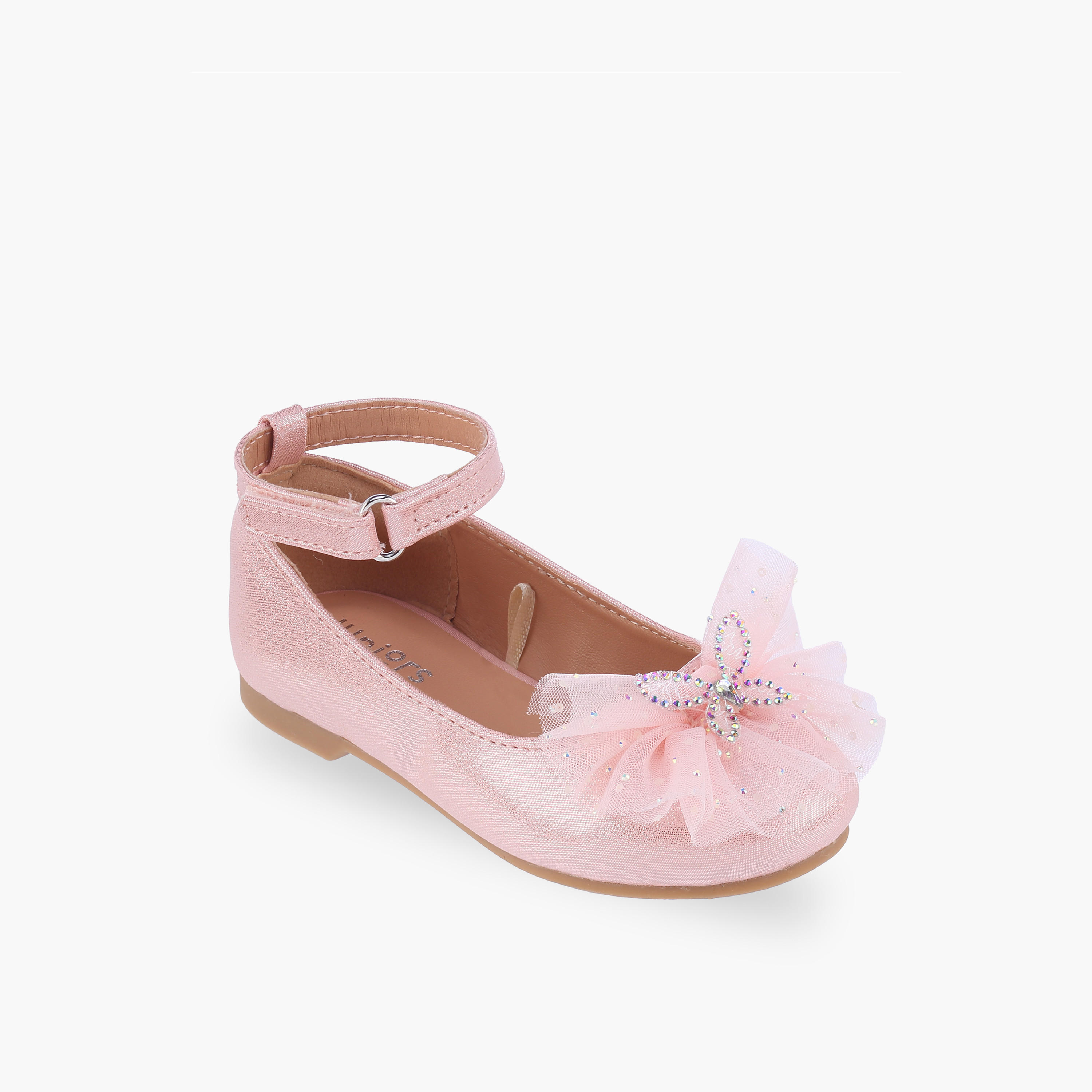 Juniors Girls Hook & Loop Ballerina Shoes-girls-shoes-ballerinas-image-2