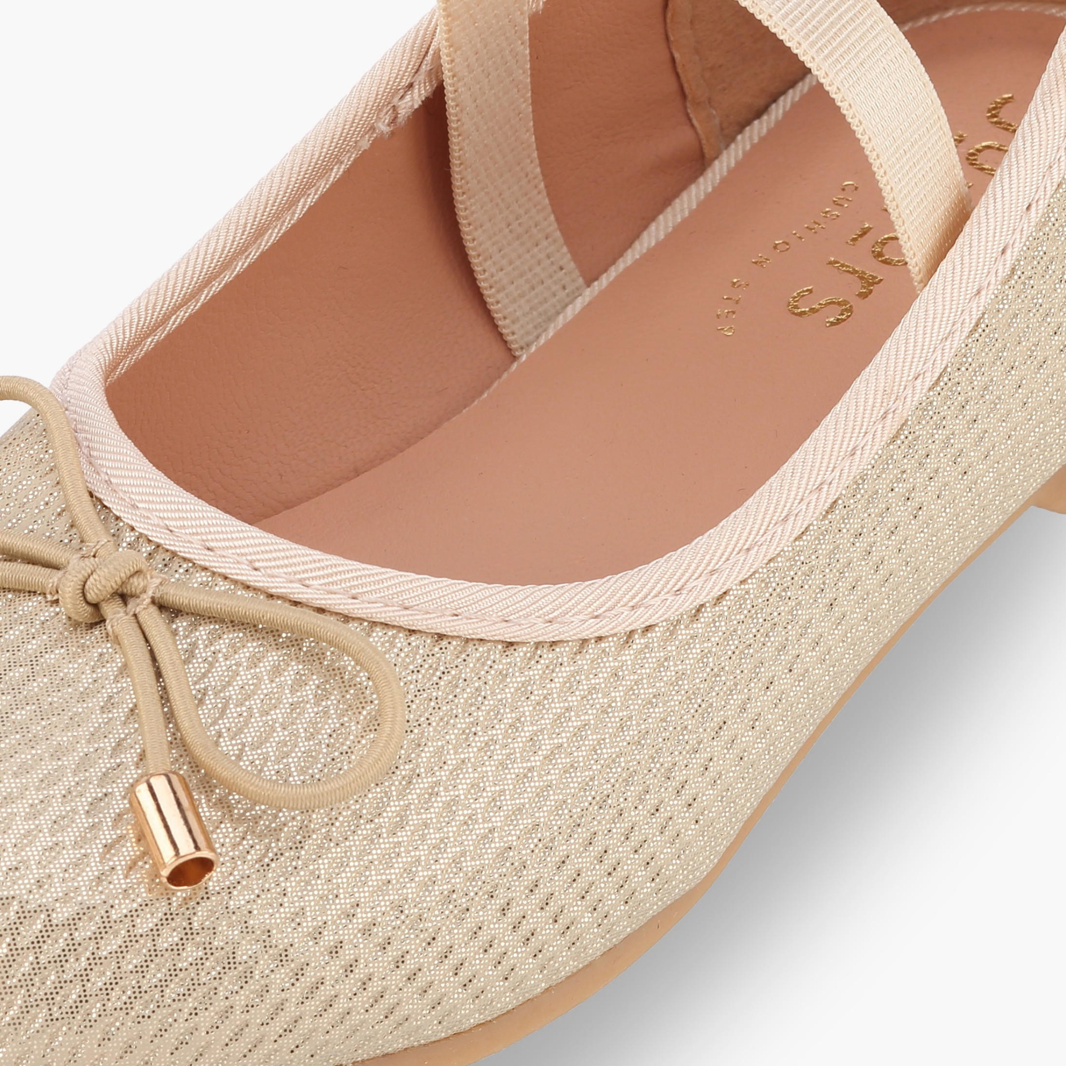 Juniors Girls Textured Ballerina with Bow Accent-girls-shoes-ballerinas-image-6