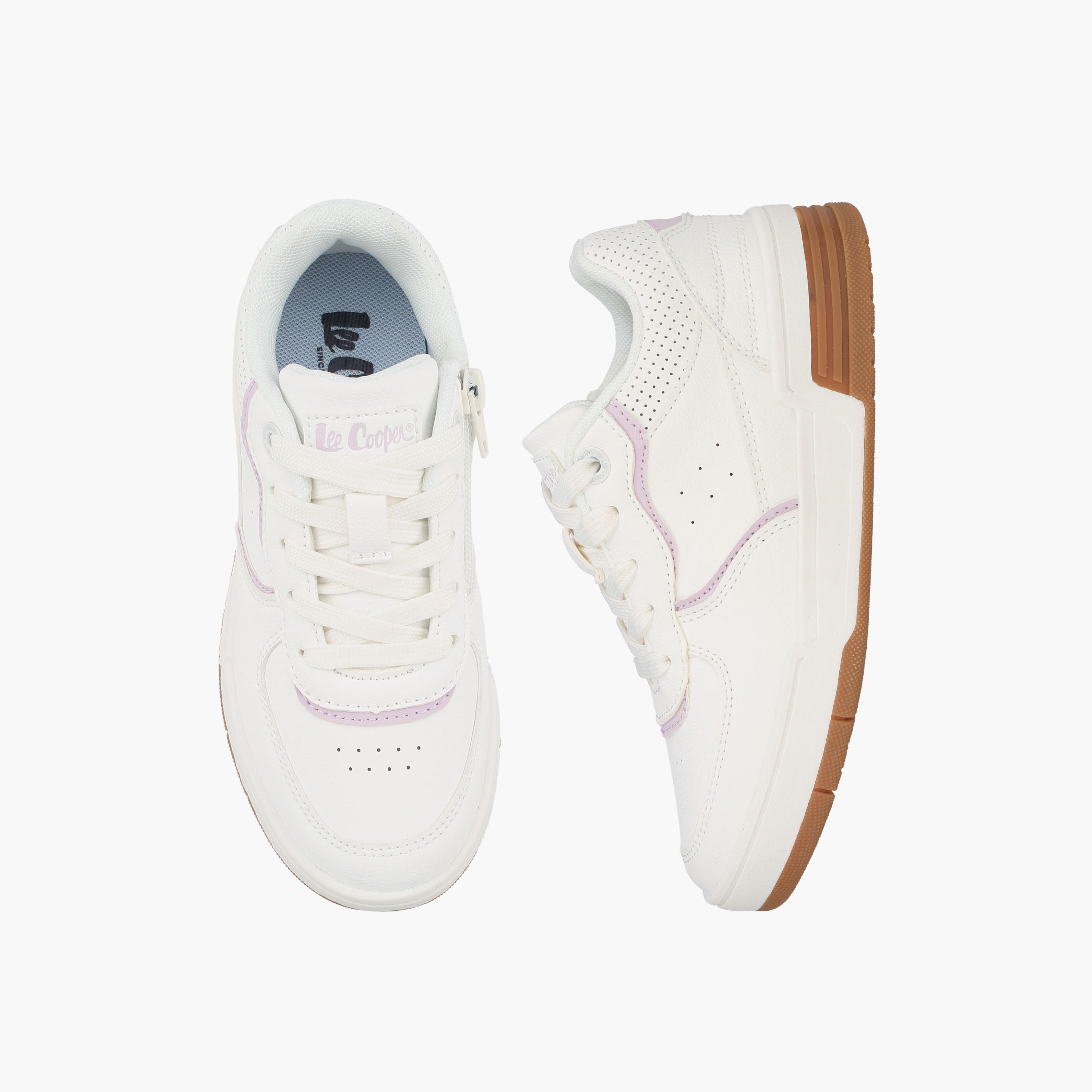 حذاء سنيكرز بطول الكاحل ورباط إغلاق للبنات من لي كوبر-girls-shoes-sneakers-image-1