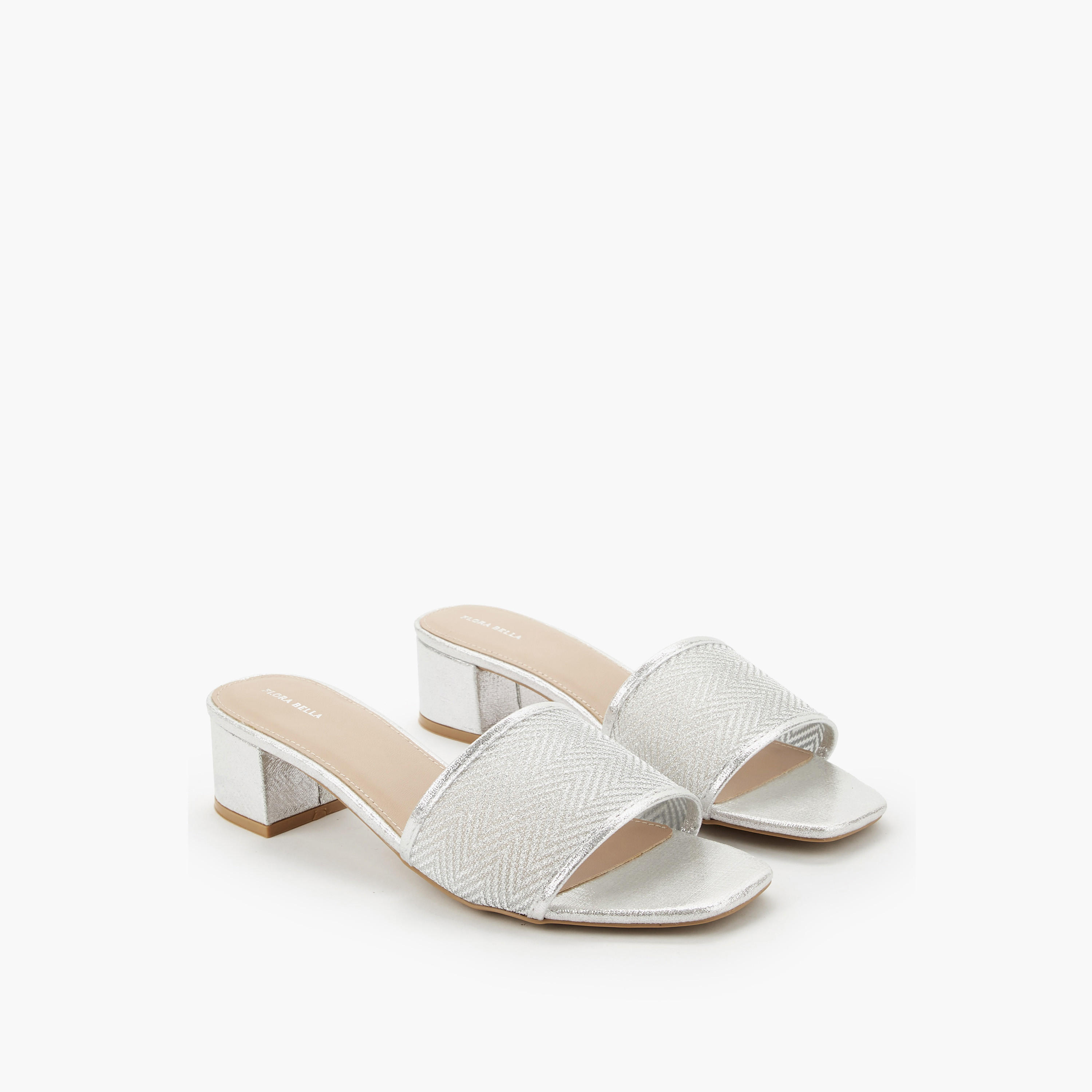 صندل ميتاليك بكعب عريض للنساء من فلورا بيلا-women-shoes-sandals-heeled-image-1