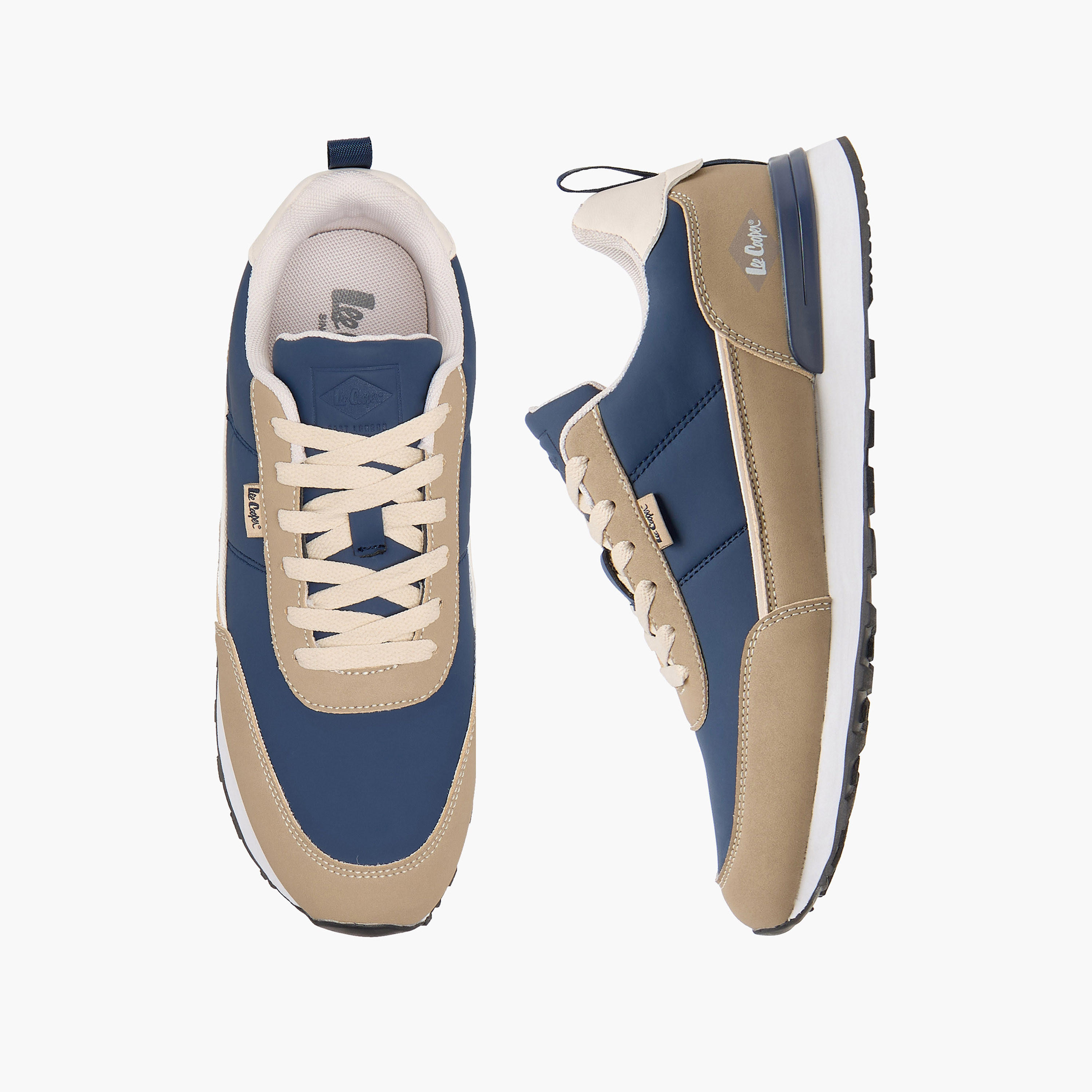 حذاء سنيكرز بقوالب ملونة ورباط إغلاق للرجال من لي كوبر-men-shoes-sneakers-image-1