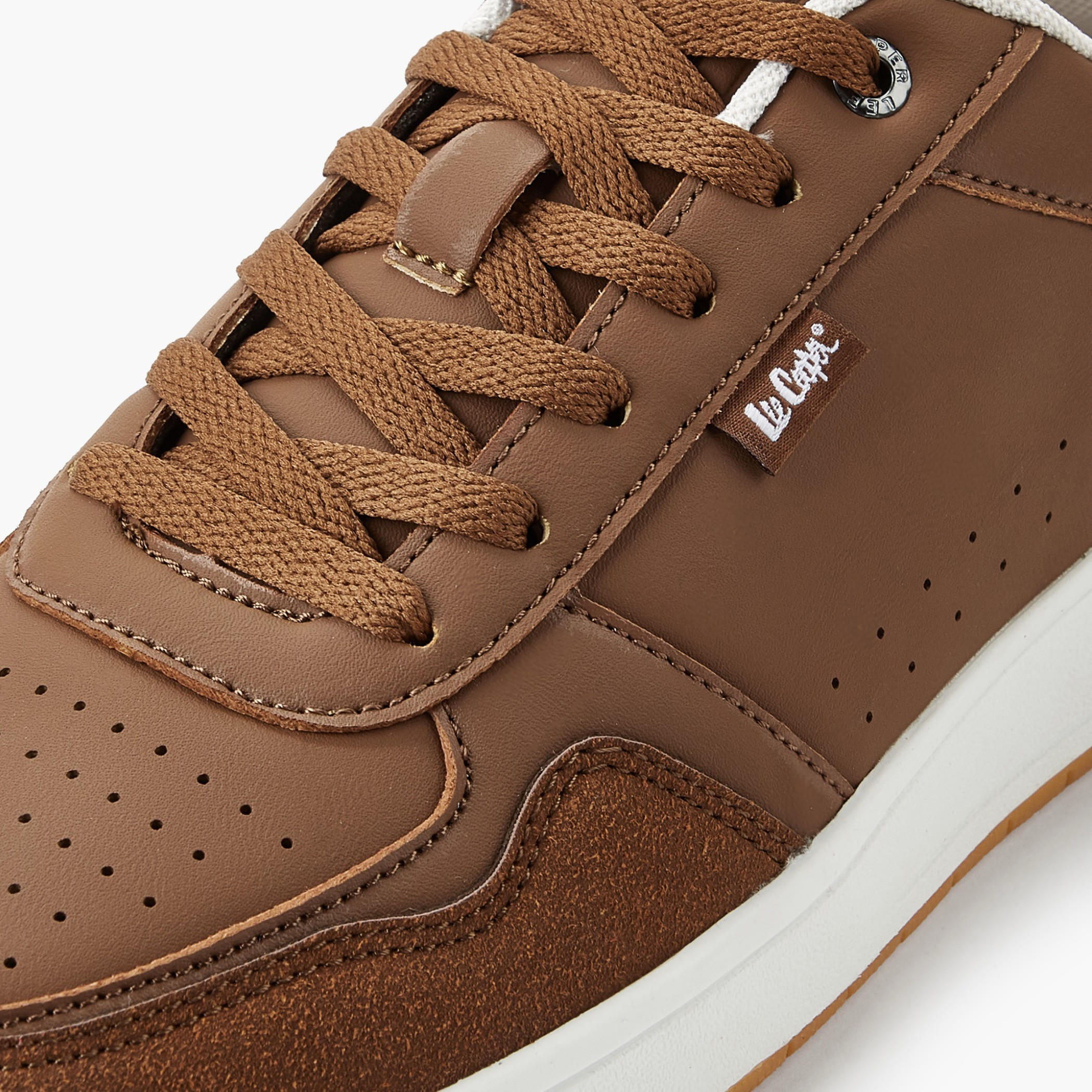 Lee Cooper Men Perforated Lace-Up Ankle Sneakers-men-shoes-sneakers-image-4