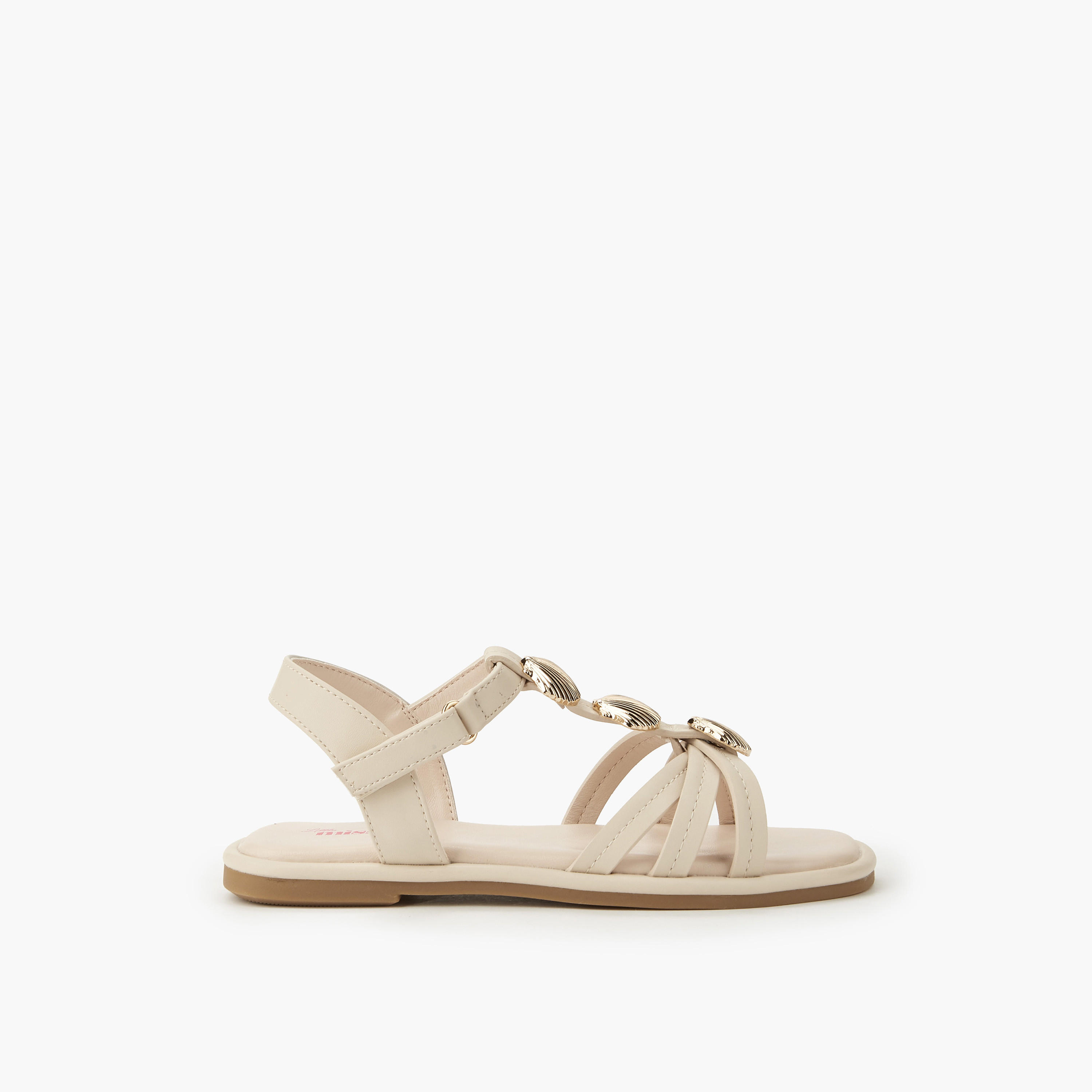 Little Missy Girls Shell Embellished Sandals-girls-shoes-sandals-image-2