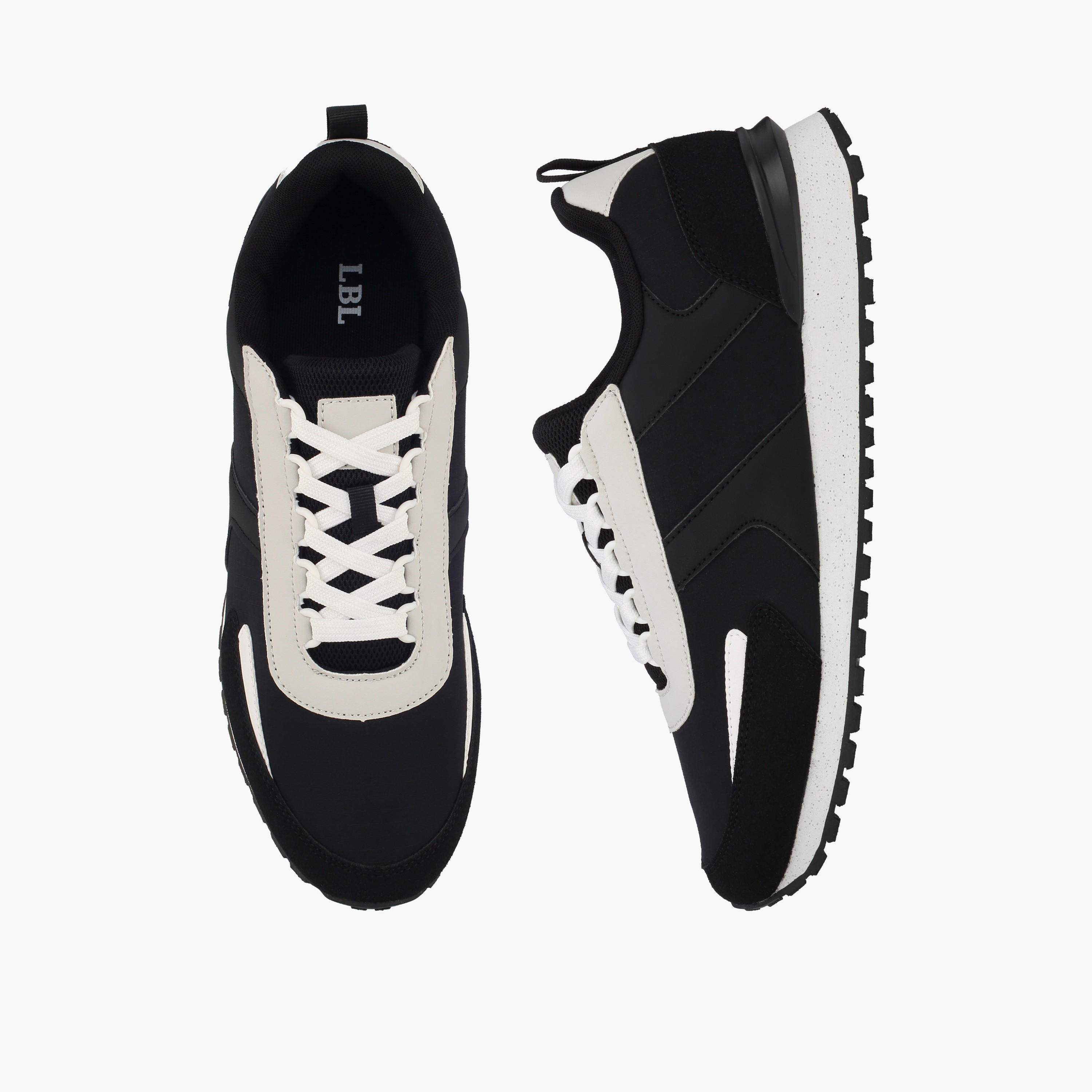 حذاء سنيكرز طول الكاحل بارز الملمس برباط للرجال من أل بي أل من شو إكسبريس-men-shoes-sneakers-image-1