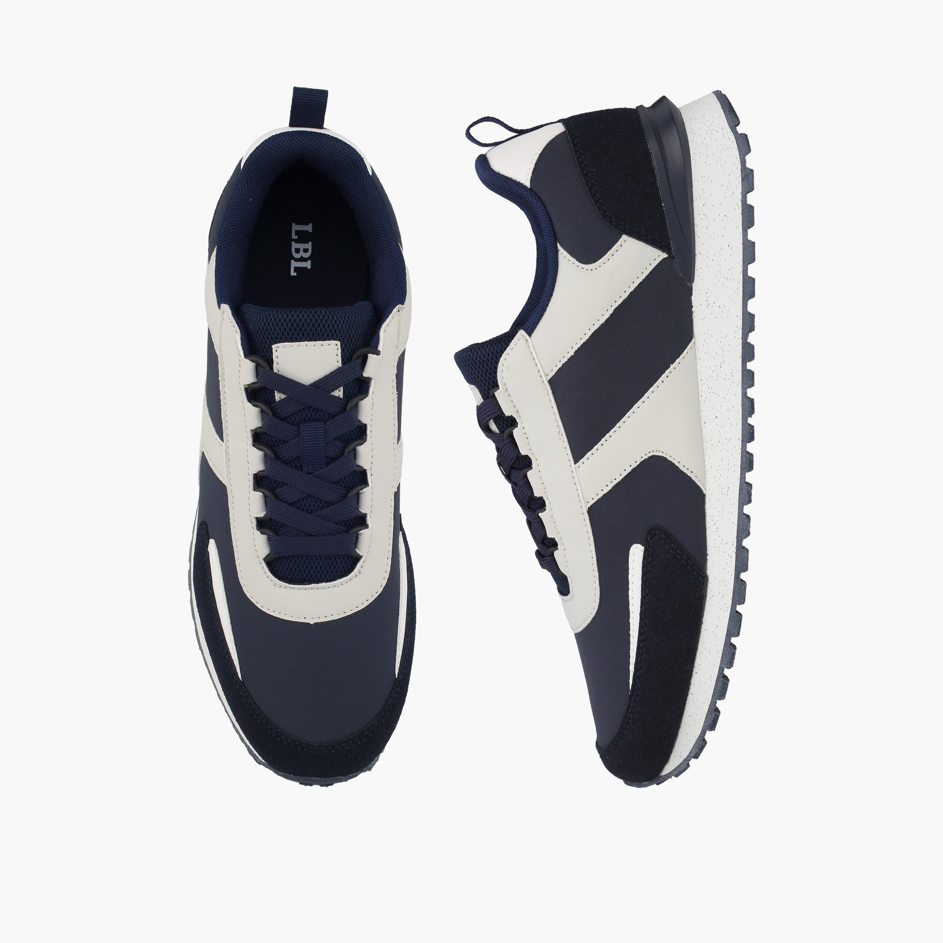 حذاء سنيكرز طول الكاحل بارز الملمس برباط للرجال من أل بي أل من شو إكسبريس-men-shoes-sneakers-image-1