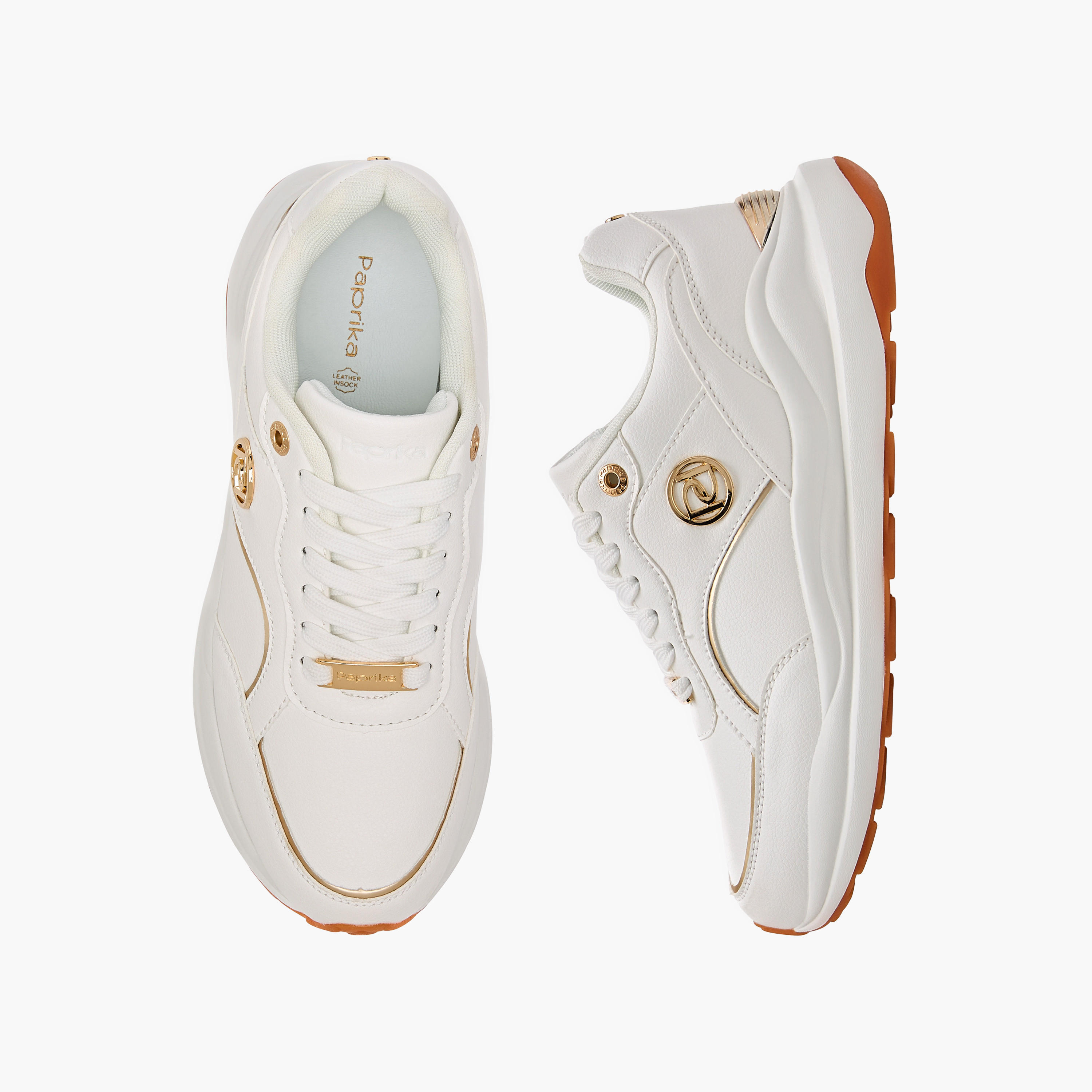 حذاء سنيكرز بألواح وزينة معدنية ورباط إغلاق من بابريكا-women-shoes-sneakers-image-1