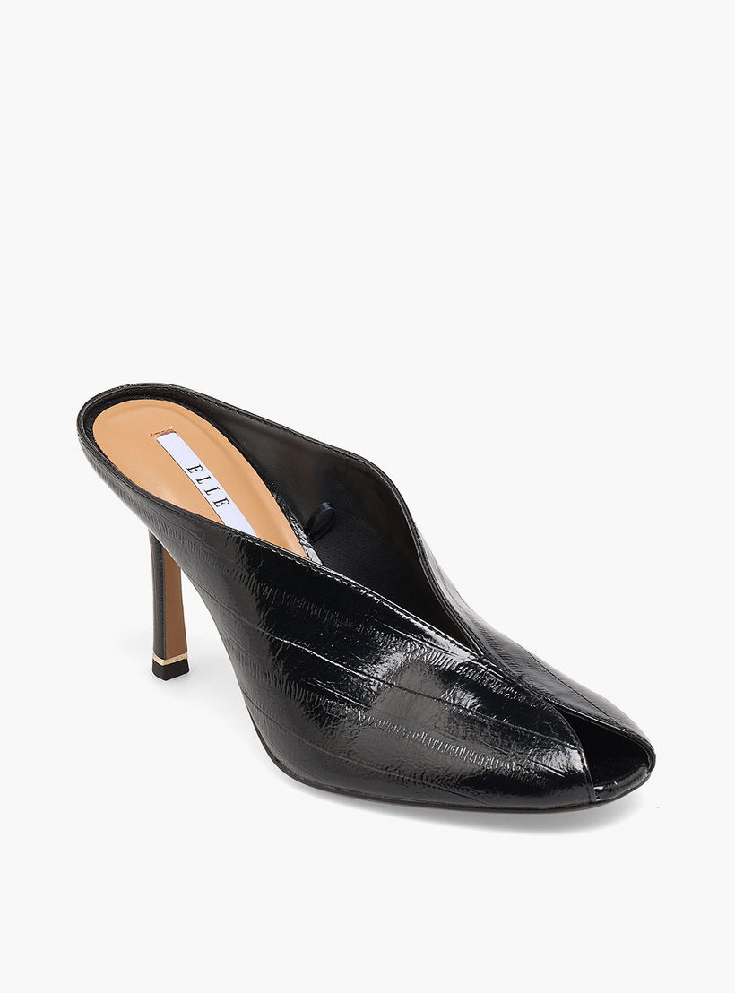 Elle Women Textured Stiletto Heel Mules-women-shoes-sandals-heeled-image-2