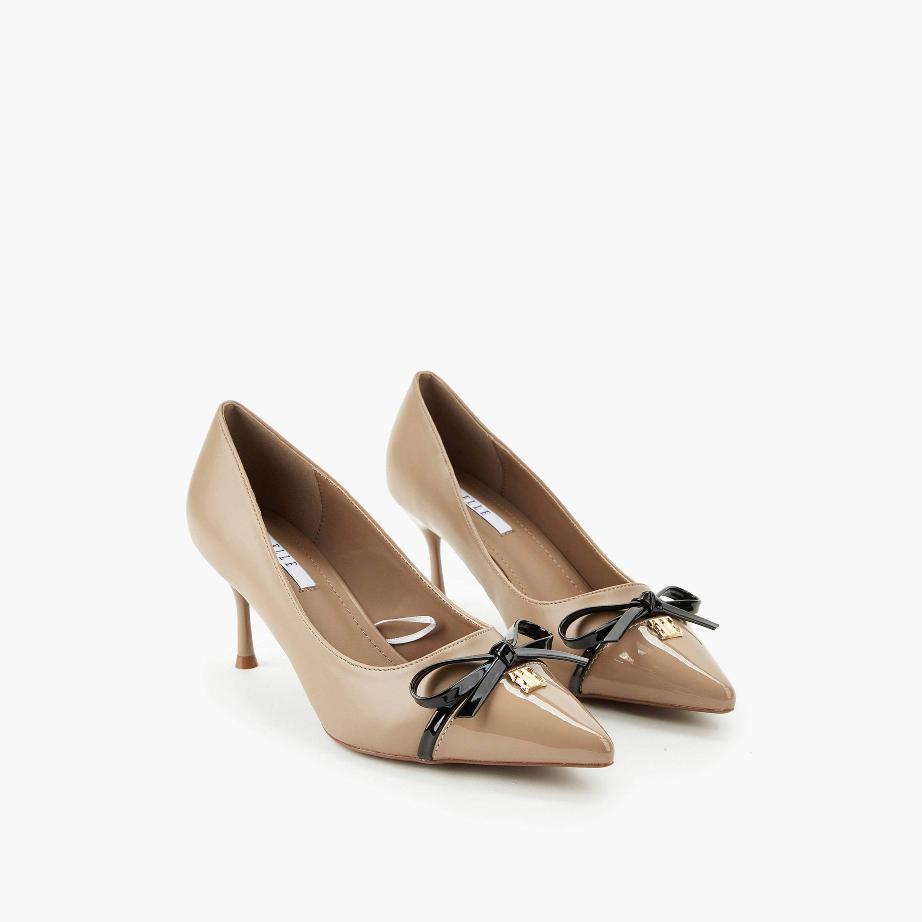 Elle Women Bow Accent Stiletto Heel Pumps-women-shoes-heels-image-1