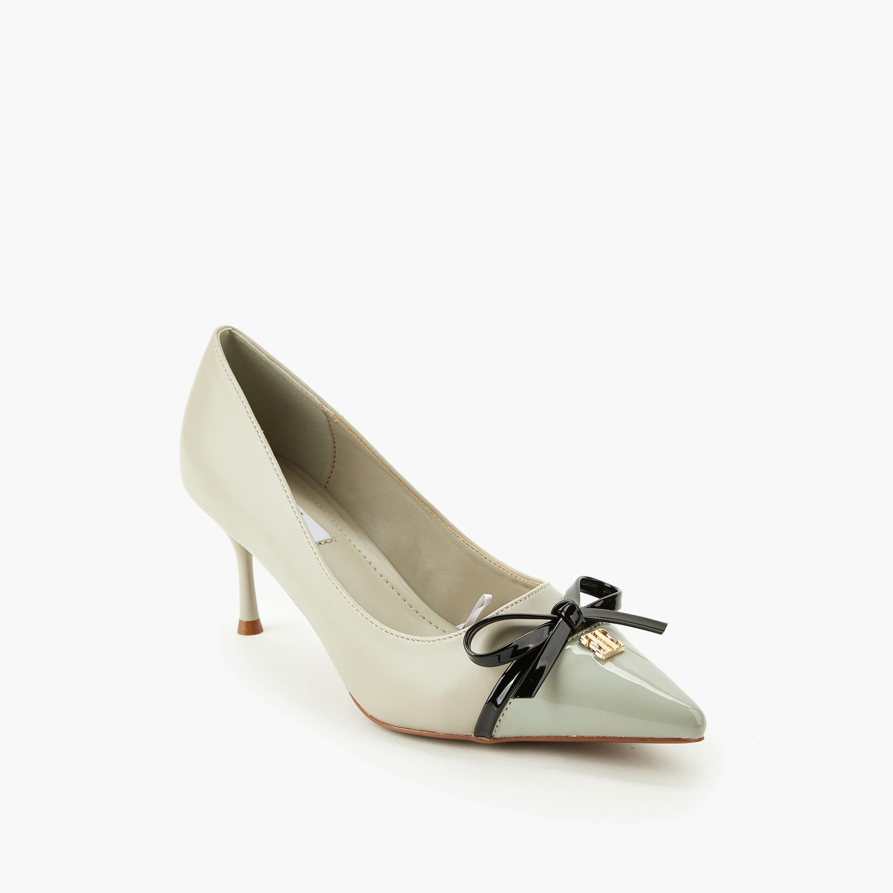 Elle Women Bow Accent Stiletto Heel Pumps-women-shoes-heels-image-2