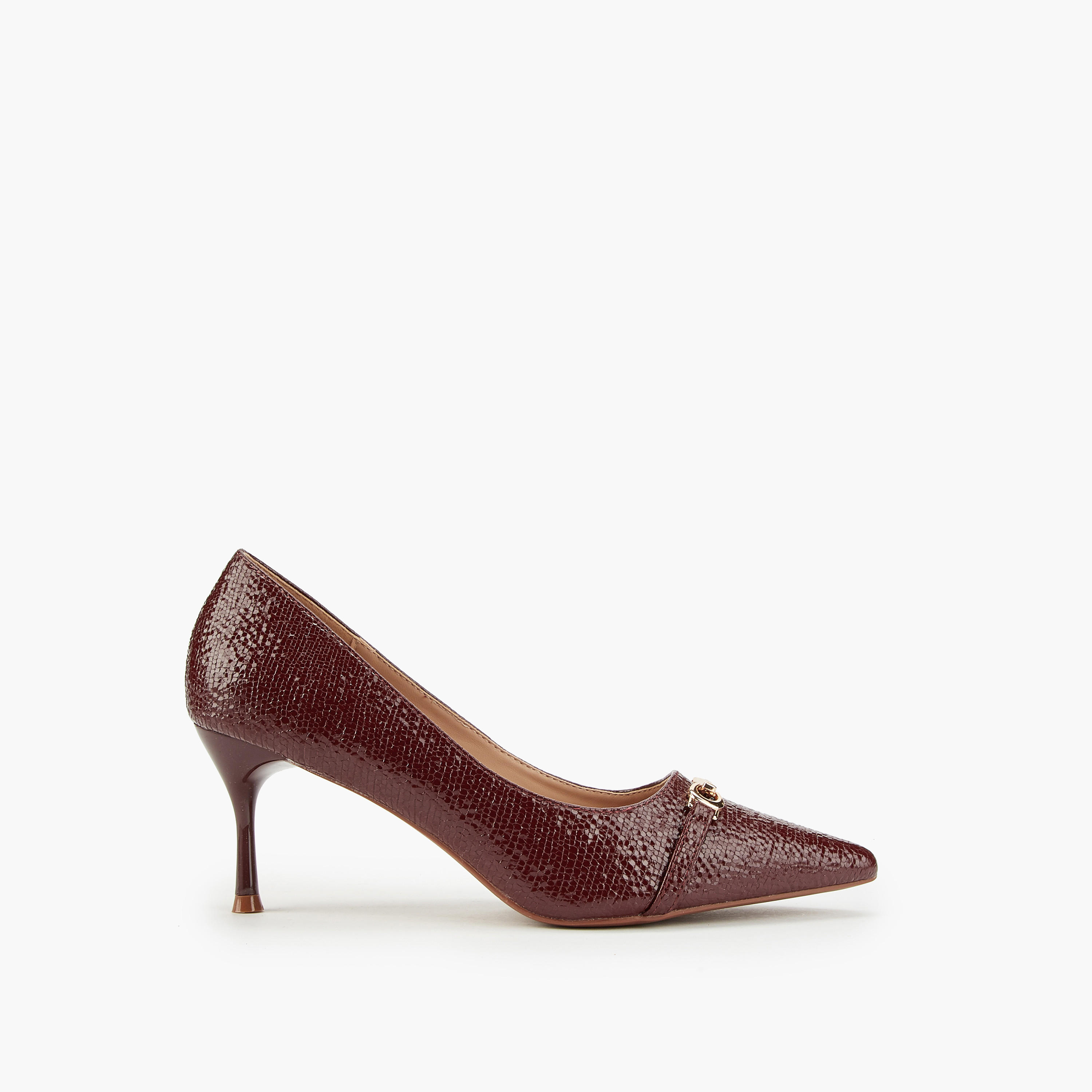 حذاء كلاسيكي سهل الارتداء بارز الملمس بكعب ستيليتو من فلورا بيلا-women-shoes-heels-image-2