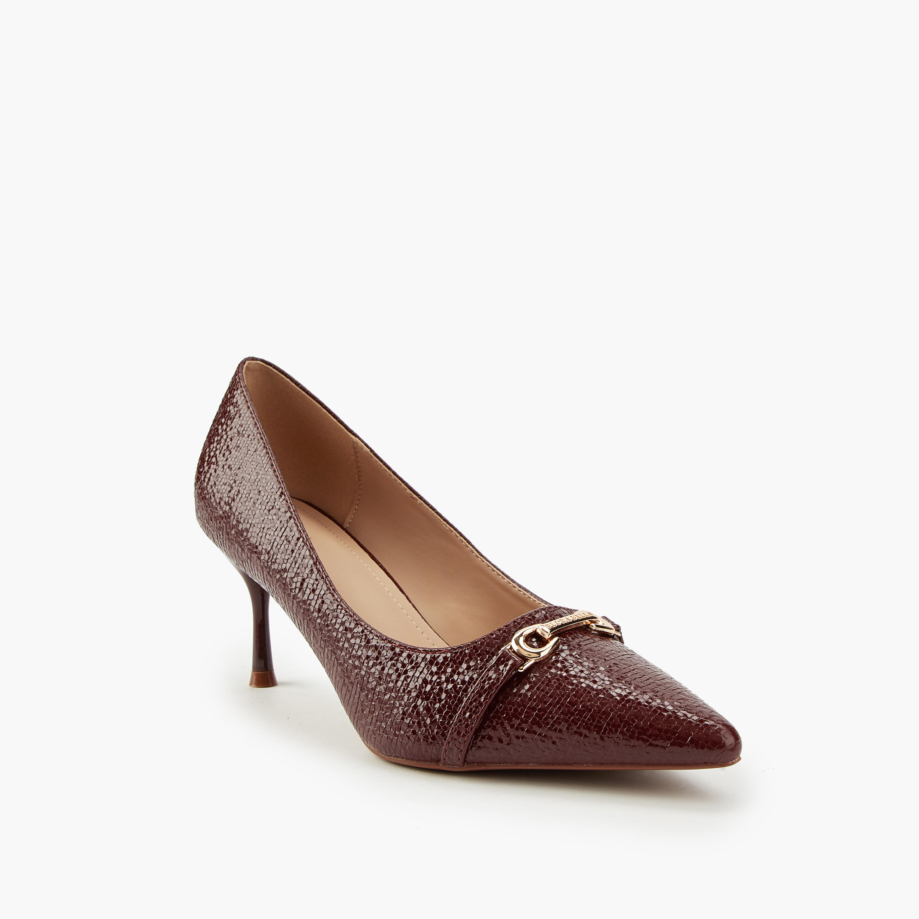 حذاء كلاسيكي سهل الارتداء بارز الملمس بكعب ستيليتو من فلورا بيلا-women-shoes-heels-image-3