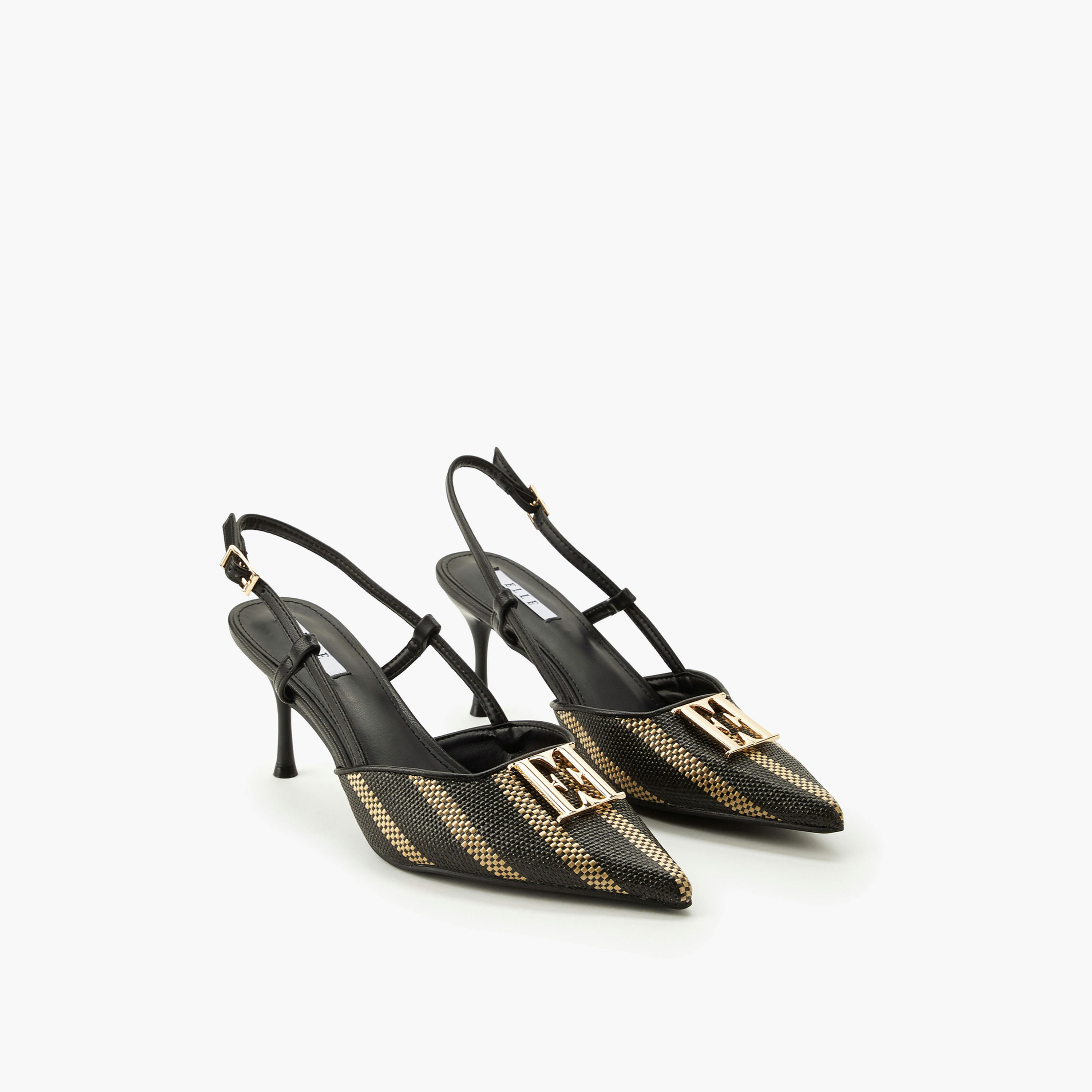 Elle Women Textured Stiletto Heel Mules-women-shoes-sandals-heeled-image-1