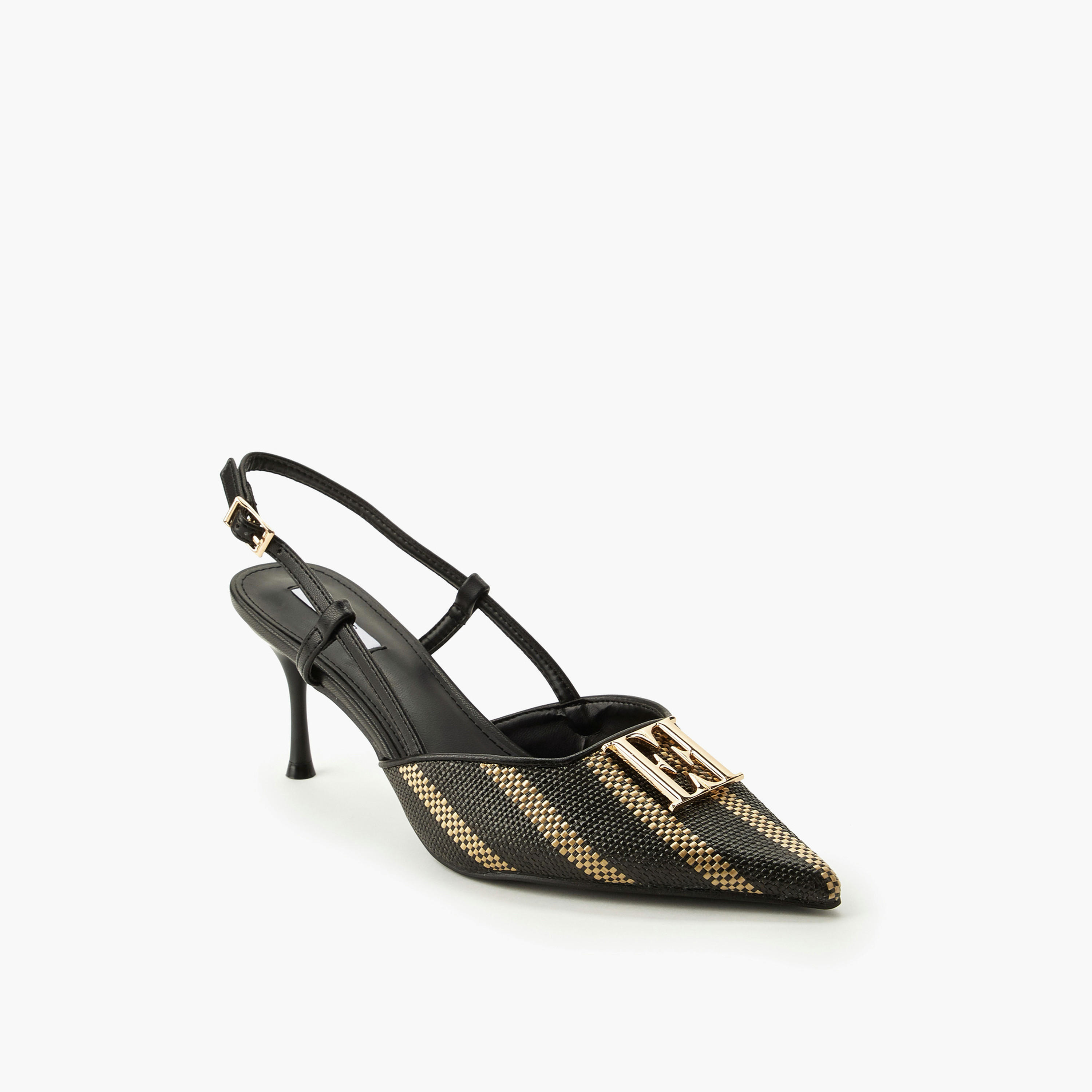 Elle Women Textured Stiletto Heel Mules-women-shoes-sandals-heeled-image-2