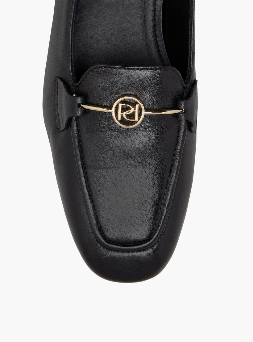 Paprika Buckle Detail Loafers with Block Heels-women-shoes-heels-image-4